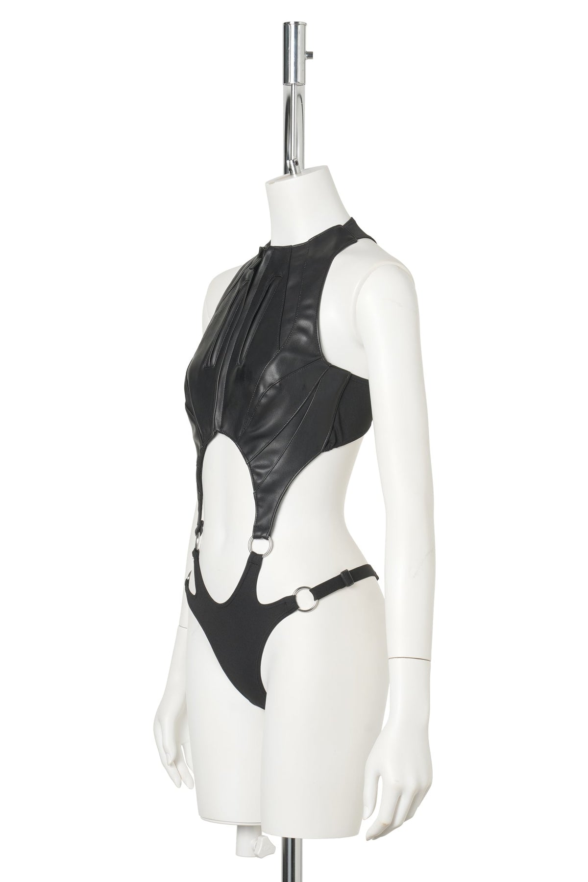 CUT OUT BODY - FLAT PANTY / BLACK