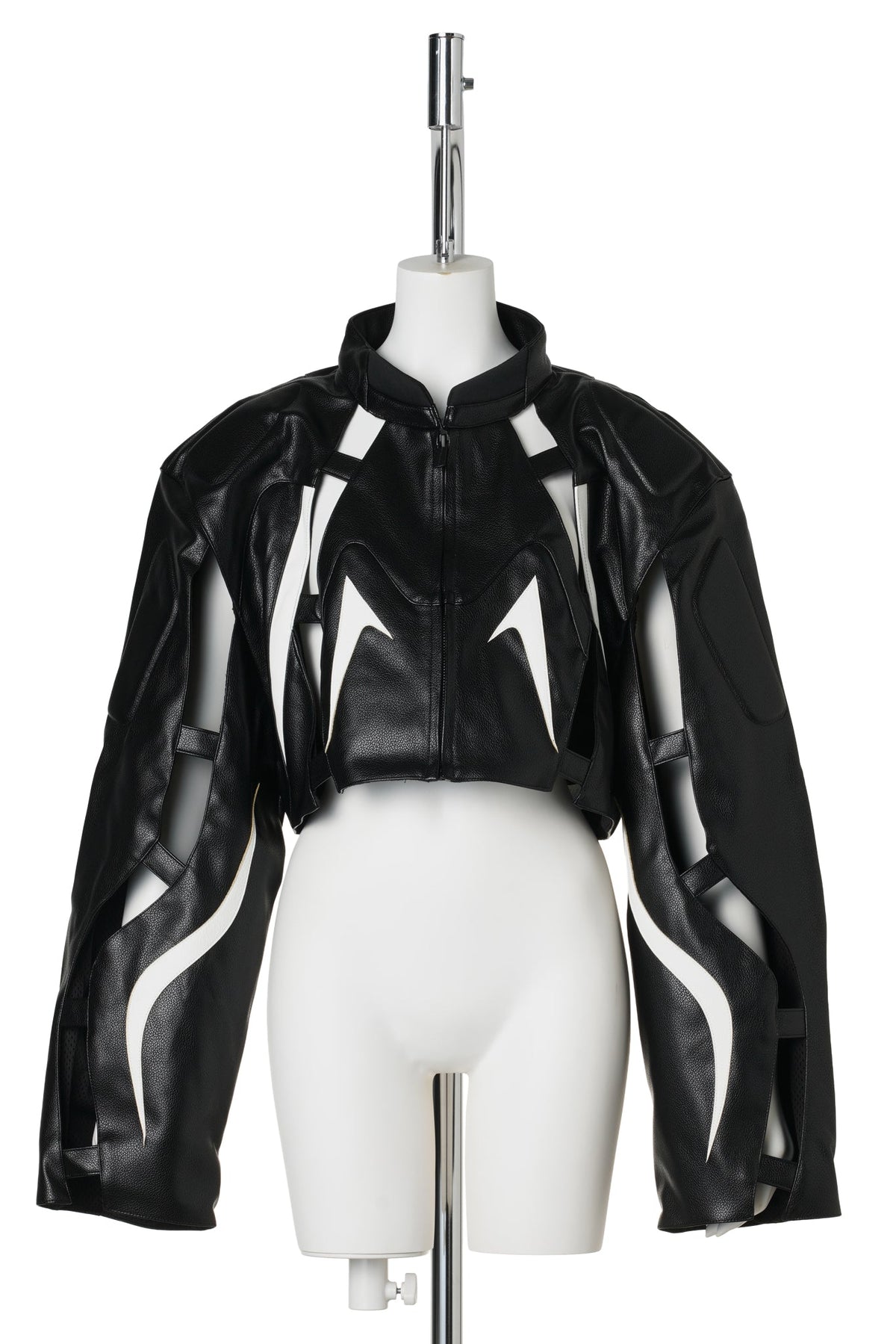 OCTANCE MOTO FLOATING CROP JACKET / BLACK/WHITE