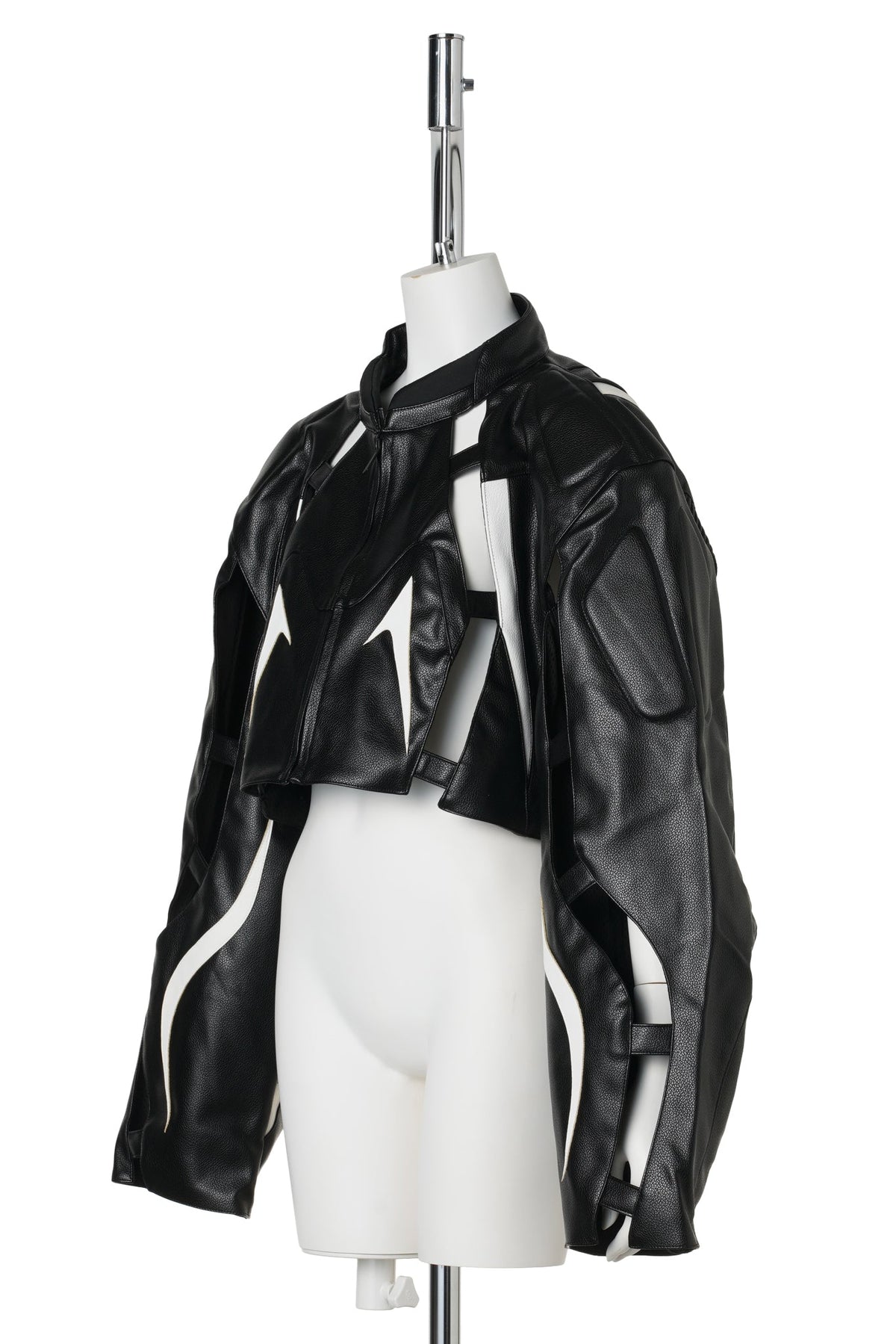 OCTANCE MOTO FLOATING CROP JACKET / BLACK/WHITE