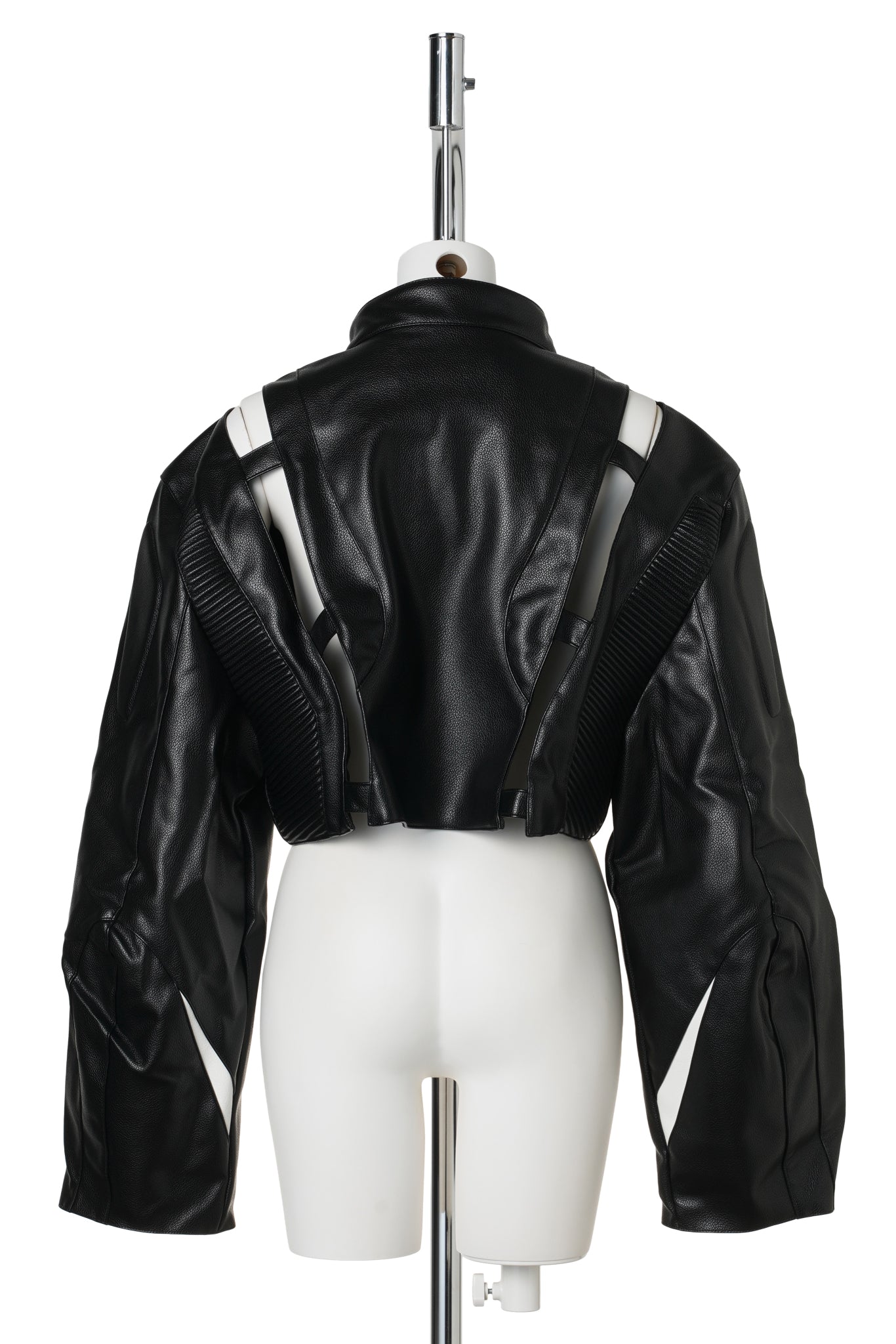 OCTANCE MOTO FLOATING CROP JACKET / BLACK/WHITE