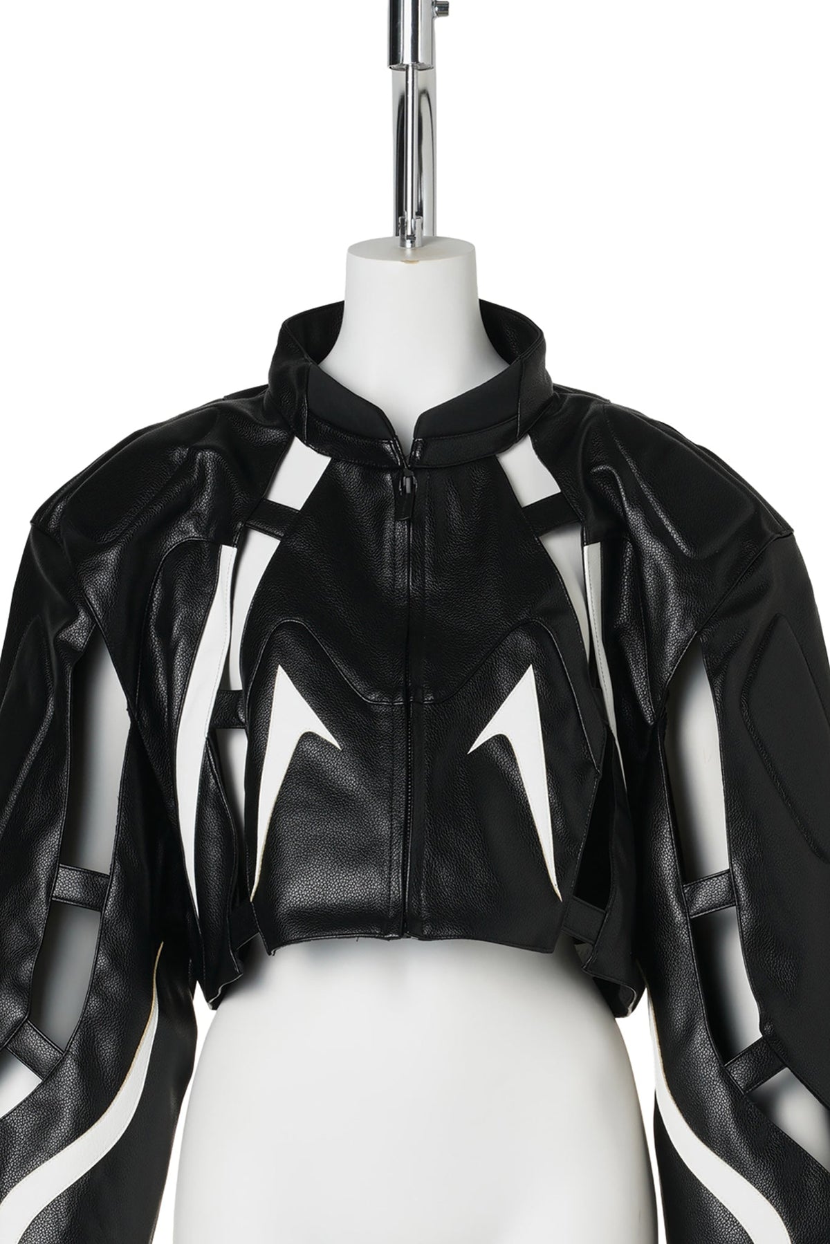 OCTANCE MOTO FLOATING CROP JACKET / BLACK/WHITE