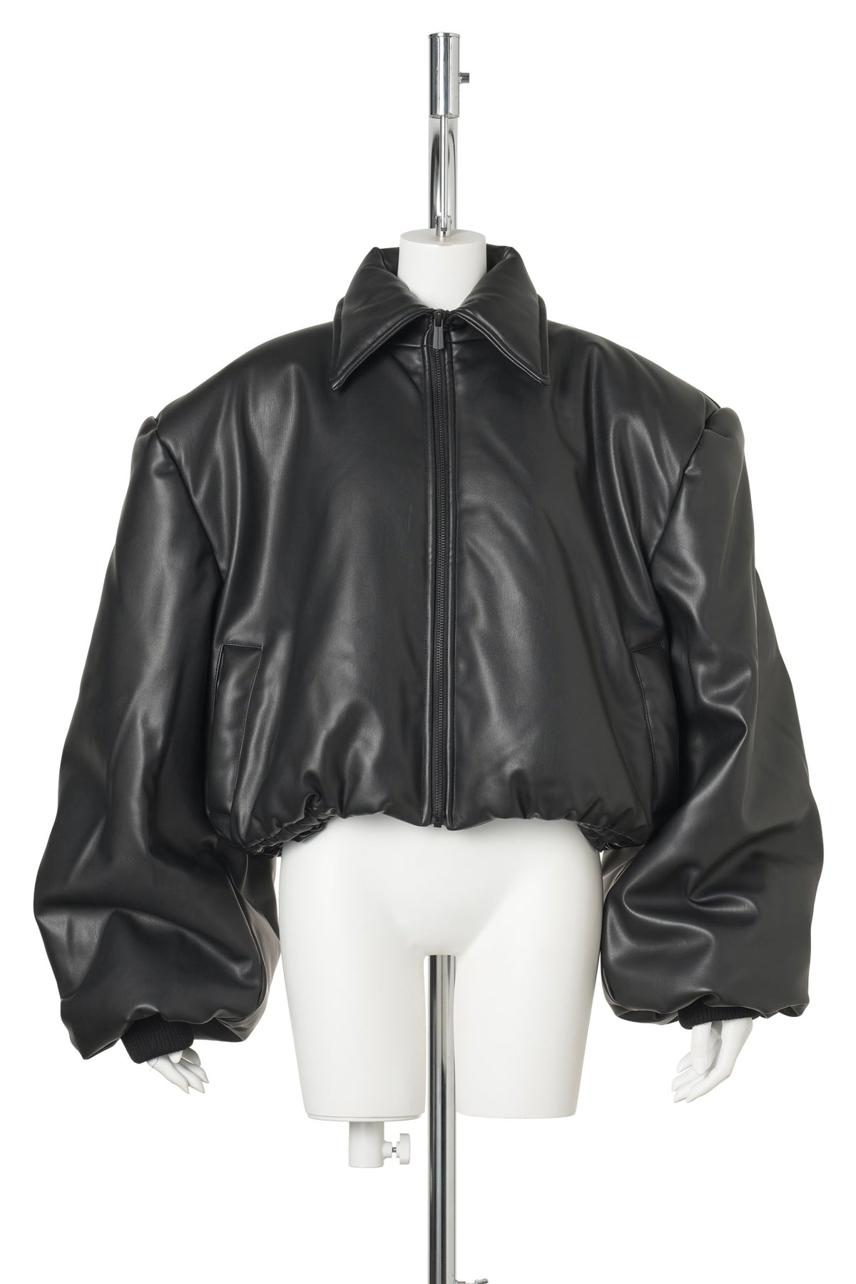 POWER SHOULDER BALLOON BOMBER / BLACK