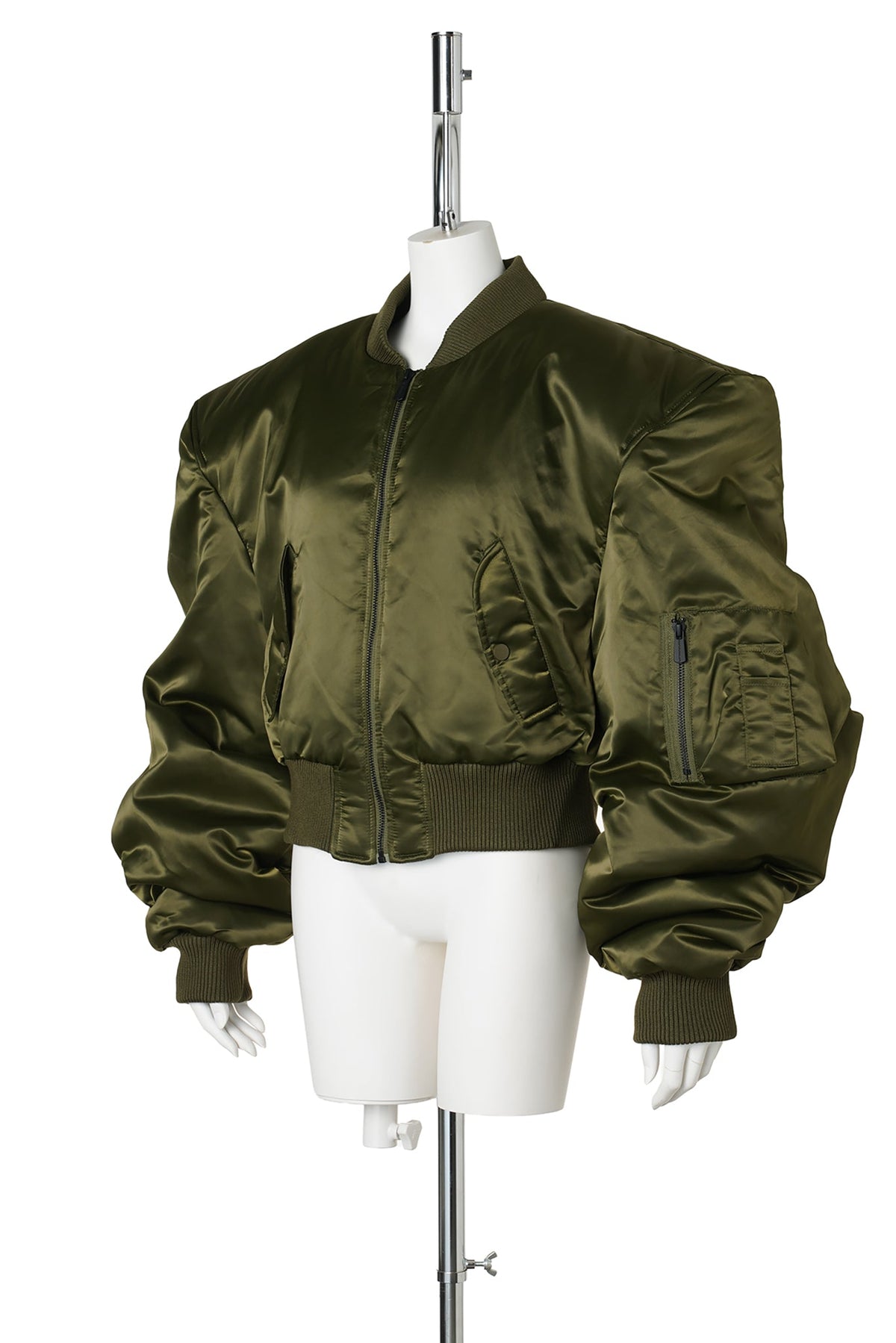 POWER SHOULDER BOMBER JACKET / GREEN