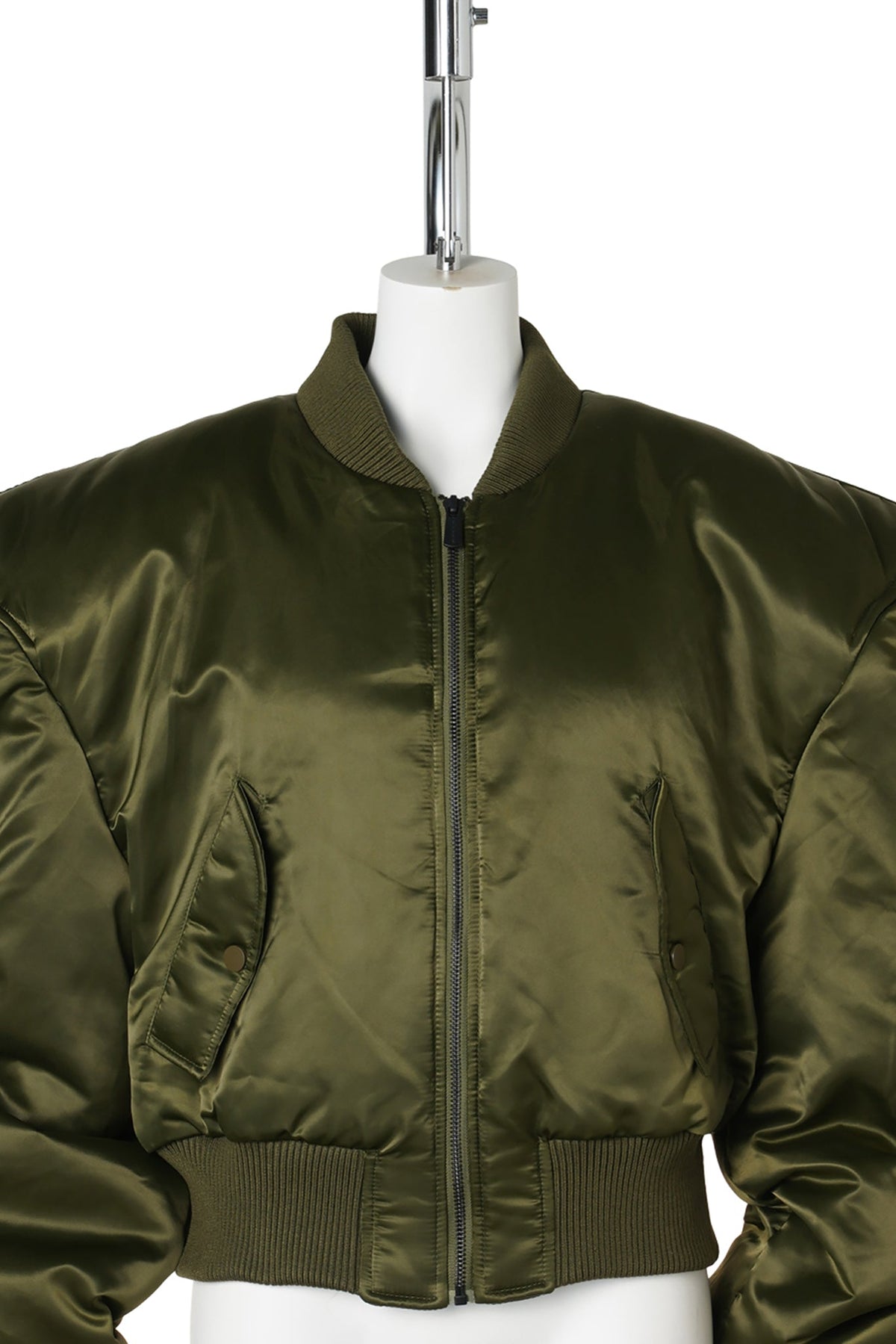 POWER SHOULDER BOMBER JACKET / GREEN