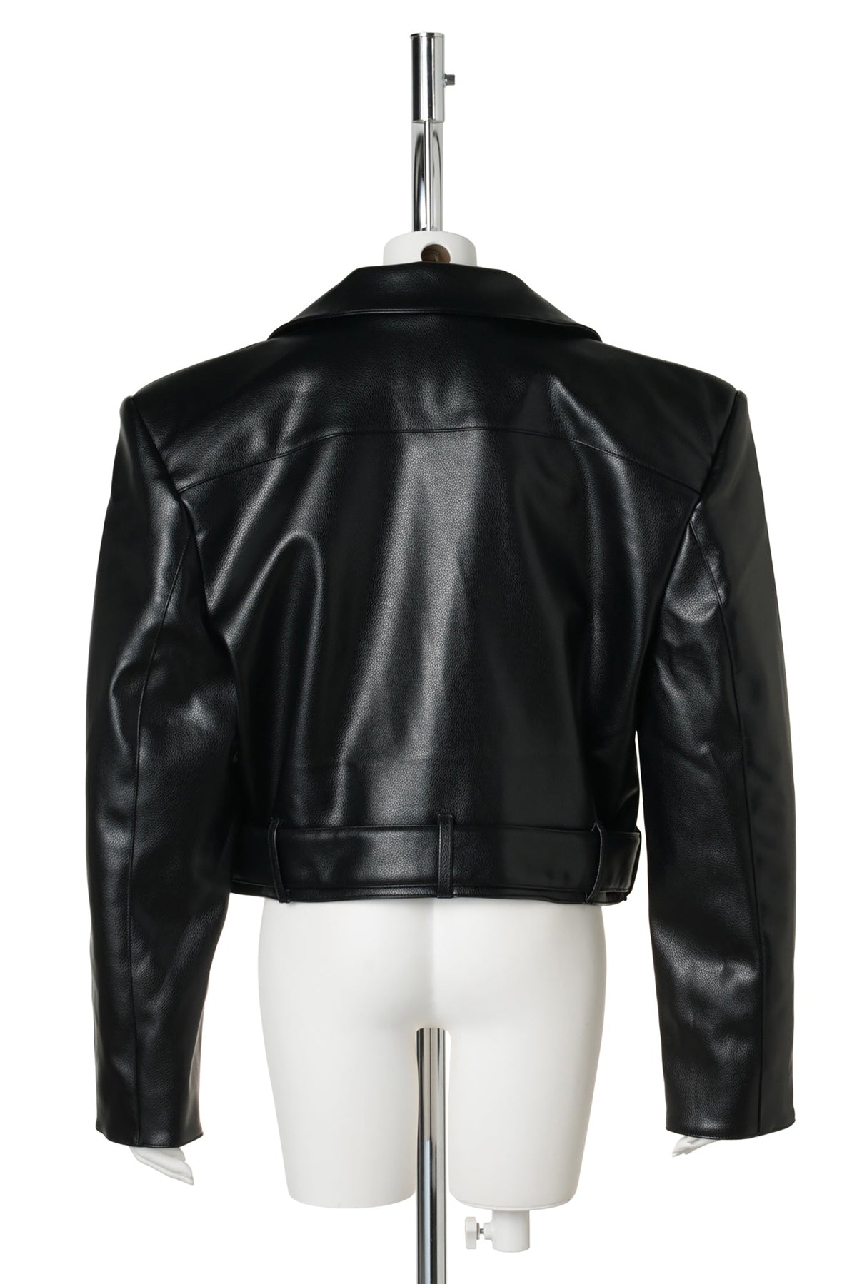 POWER SHOULDER BIKER JACKET / BLACK