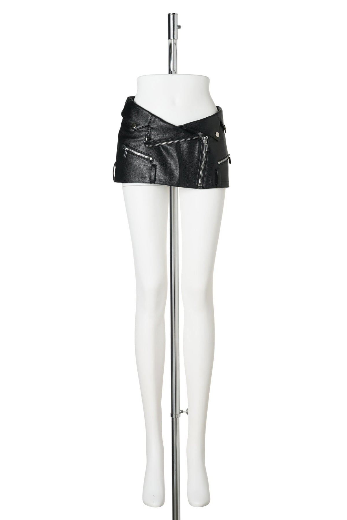DECONSTRUCTED BIKER SKIRT MINI / BLACK
