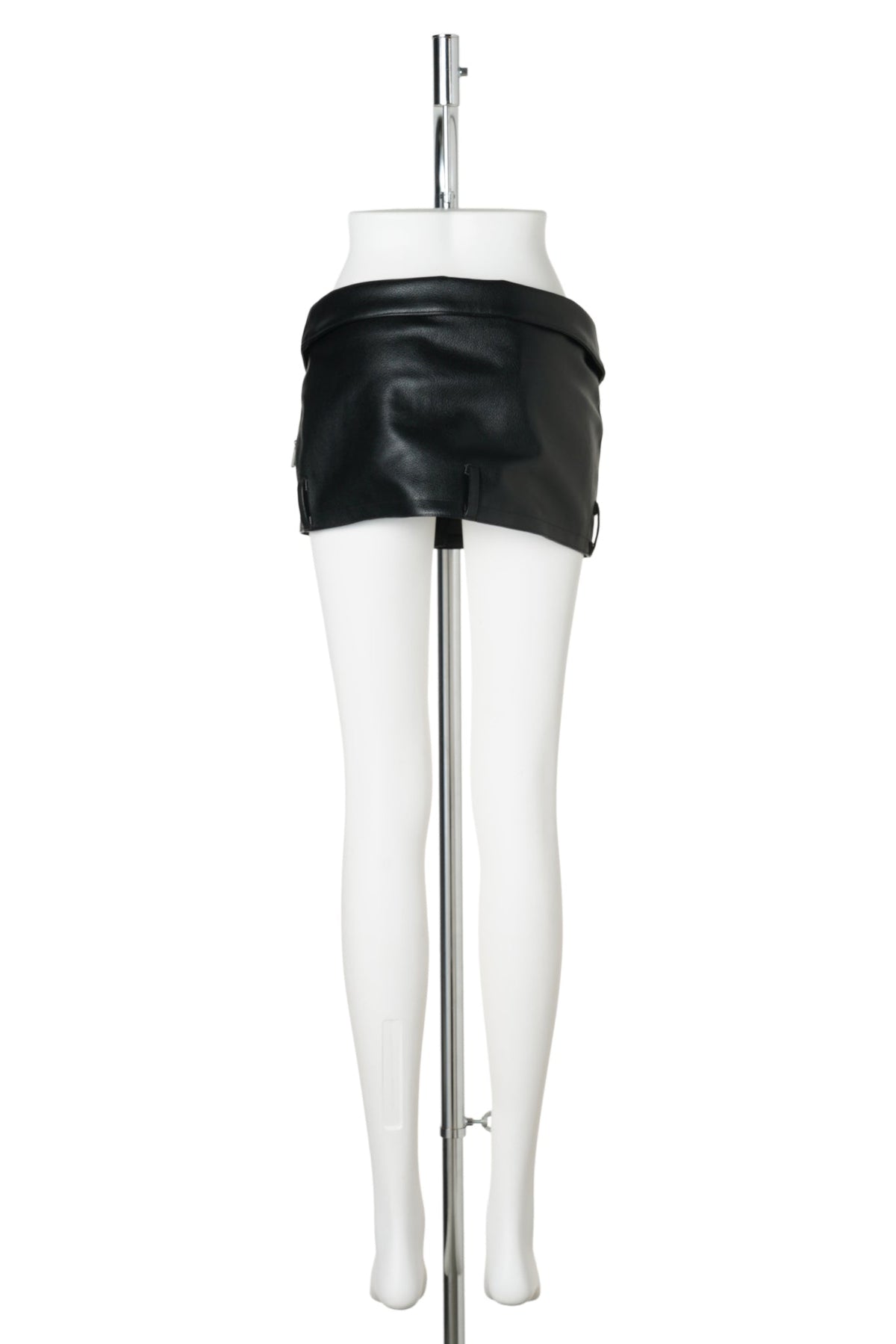 DECONSTRUCTED BIKER SKIRT MINI / BLACK
