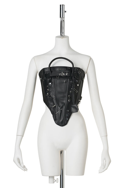 HEIRESS HANDBAG CORSET / BLACK/SILVER