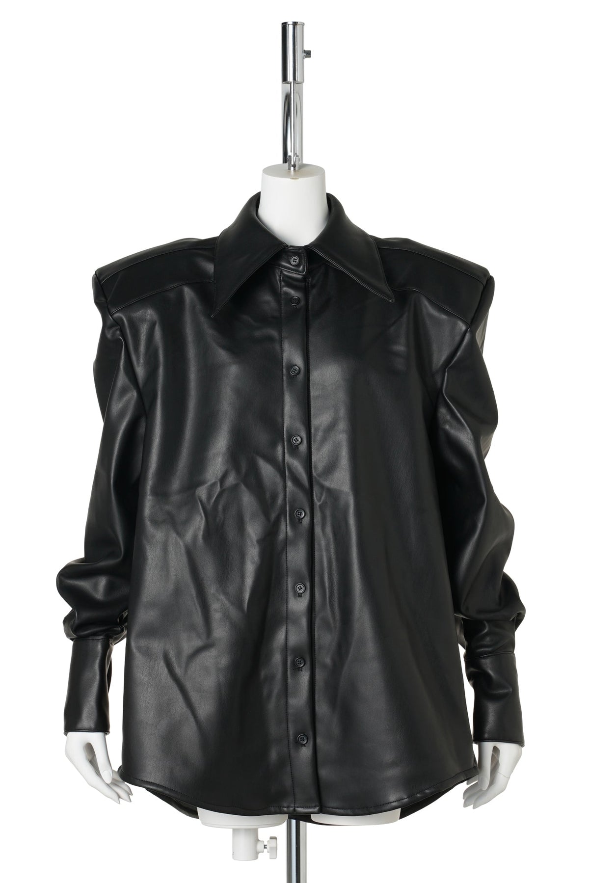 LEATHER POWER SHIRT / BLACK