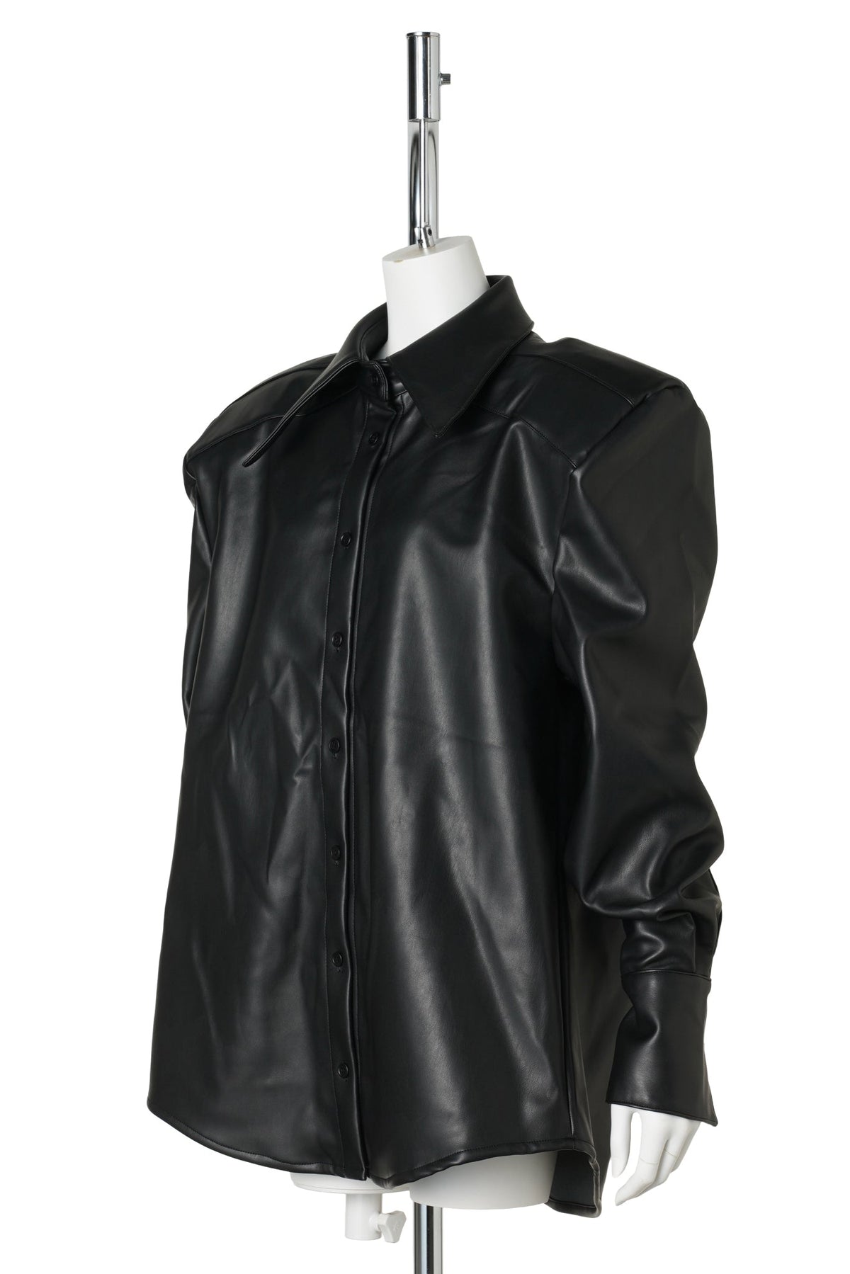 LEATHER POWER SHIRT / BLACK