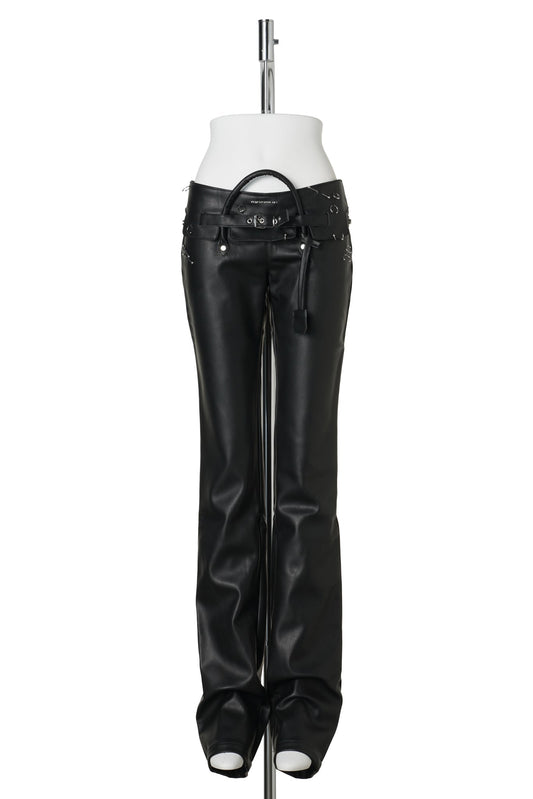 HEIRESS HANDBAG PANTS / BLACK/SILVER