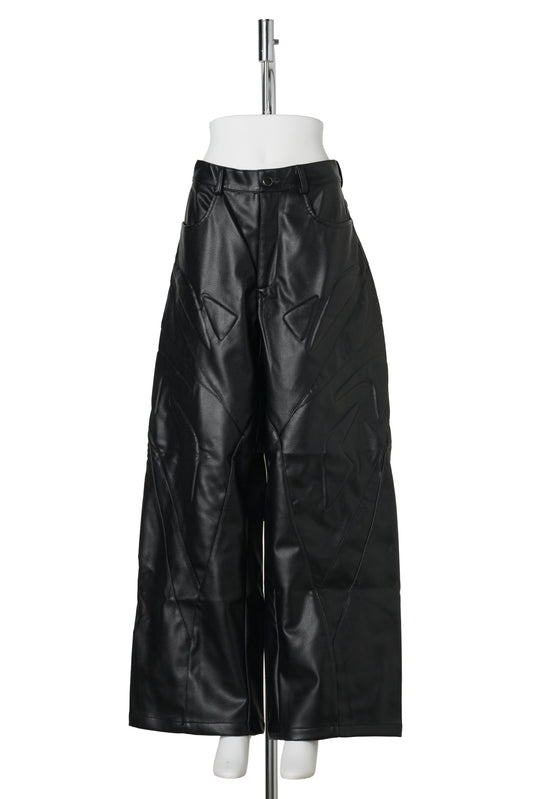 OCTANE OVERSIZE LEATHER PANTS / BLACK