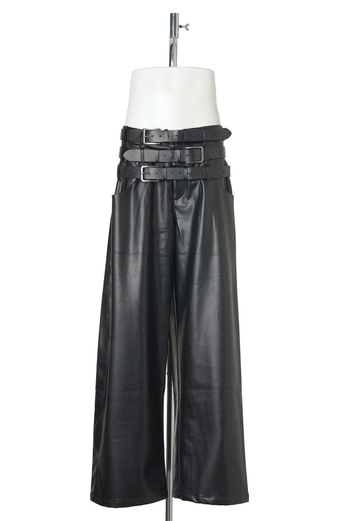 TRIPLE BELT PANTS / BLACK