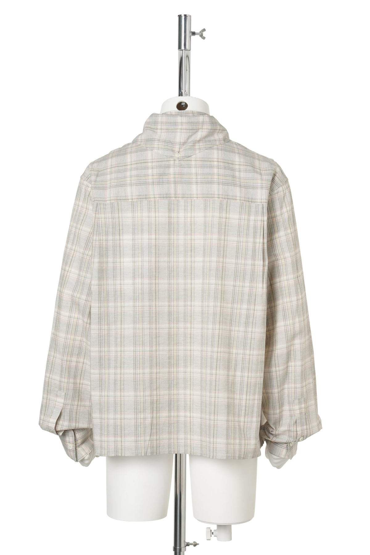 COMOLI SCARF SHIRT / GREY PLAID