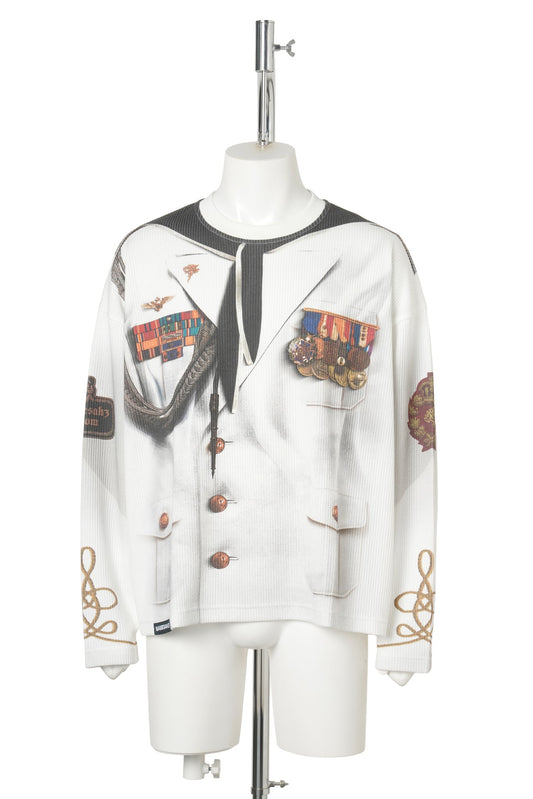NAVAL LS WAFFLE TEE / NAVAL PRINT