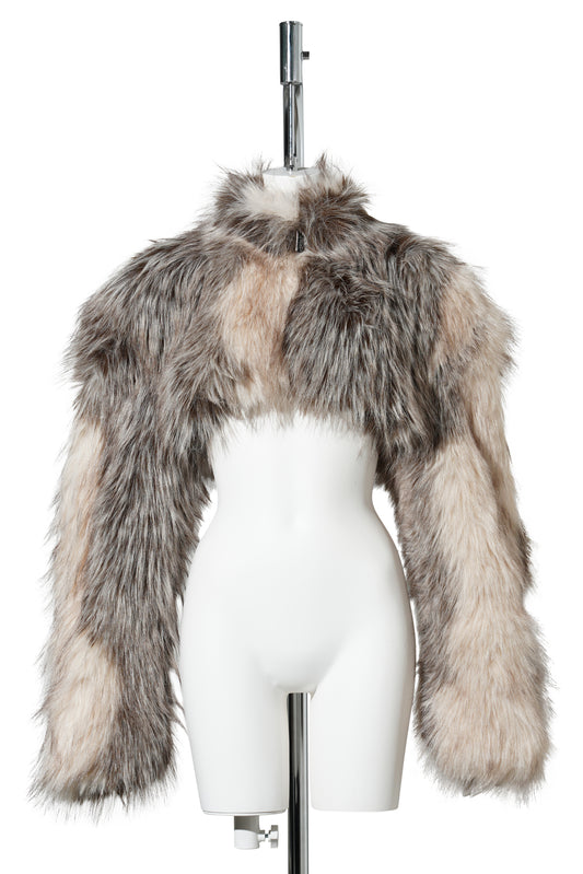 DIVA FAUX FUR BOLERO / BROWN