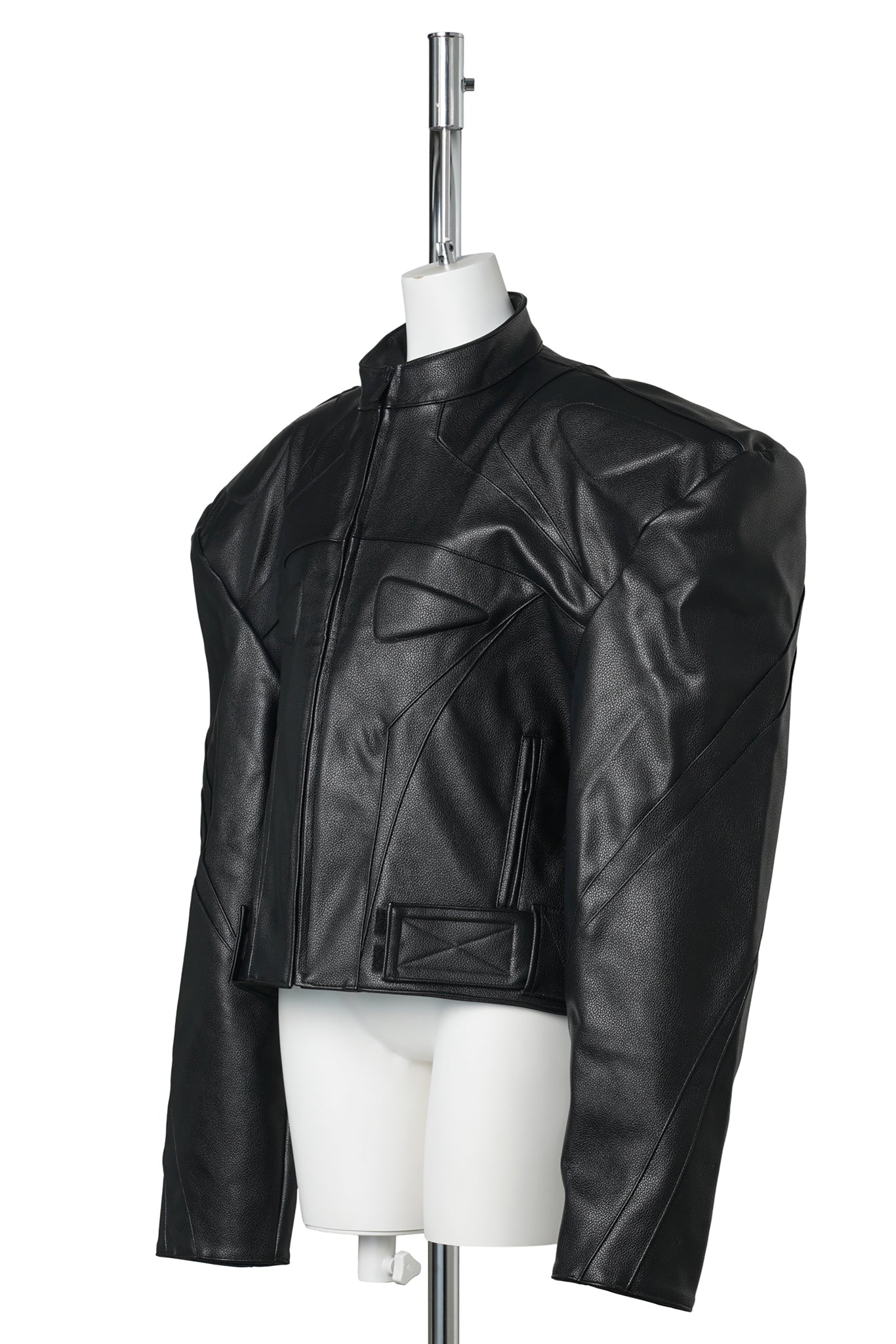 POWER SHOULDER MOTO JACKET / BLACK