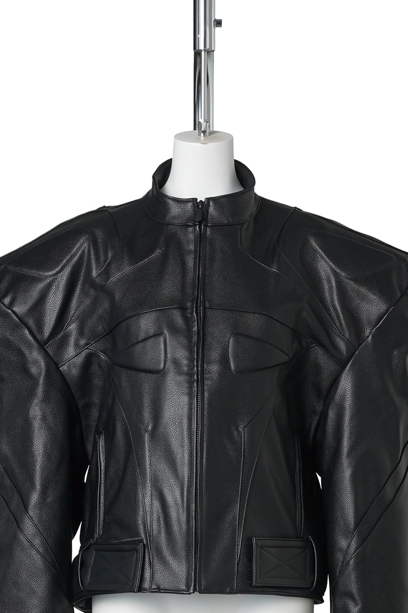POWER SHOULDER MOTO JACKET / BLACK