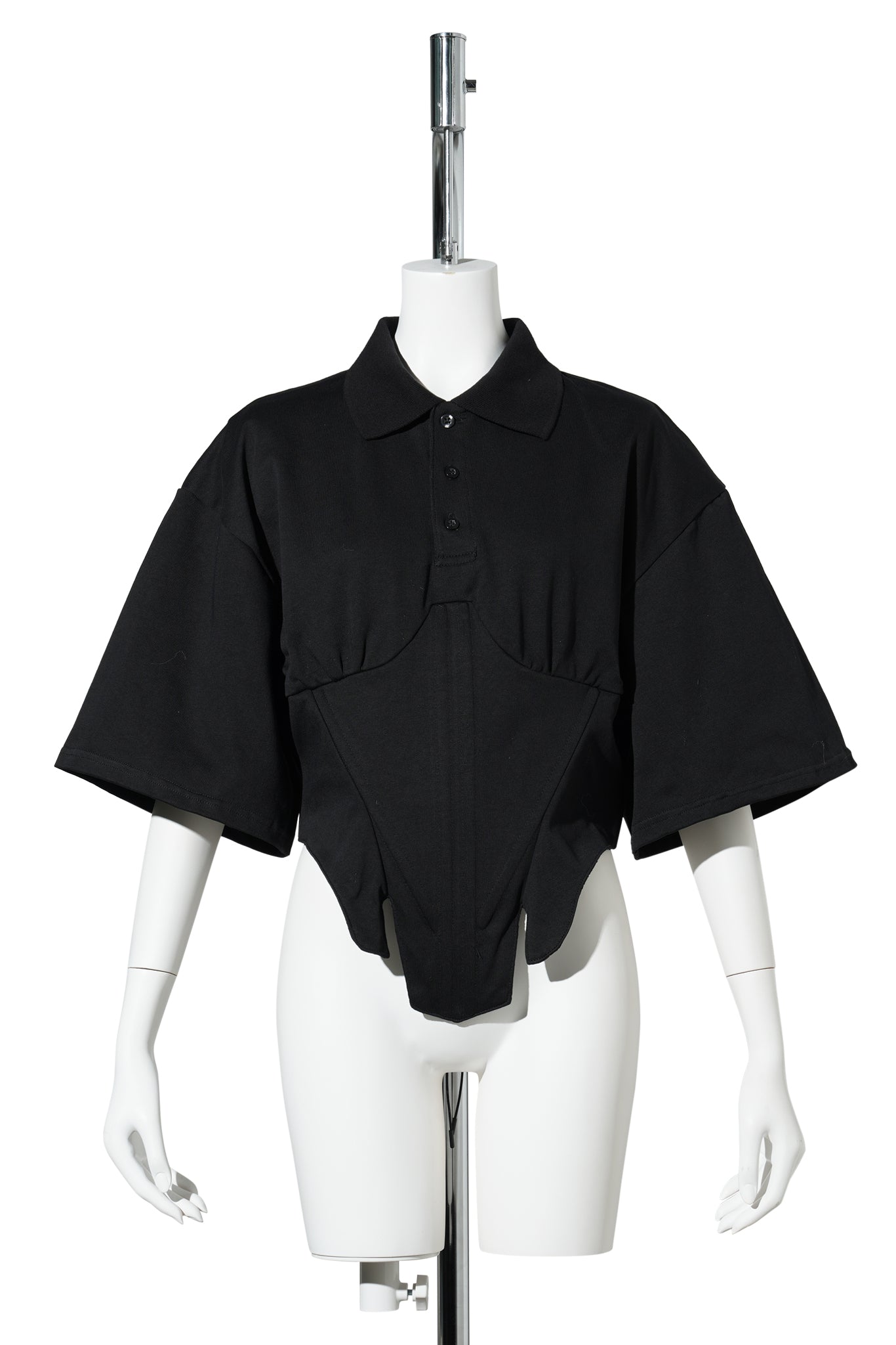 RACING CORSET POLO SHIRT / BLACK