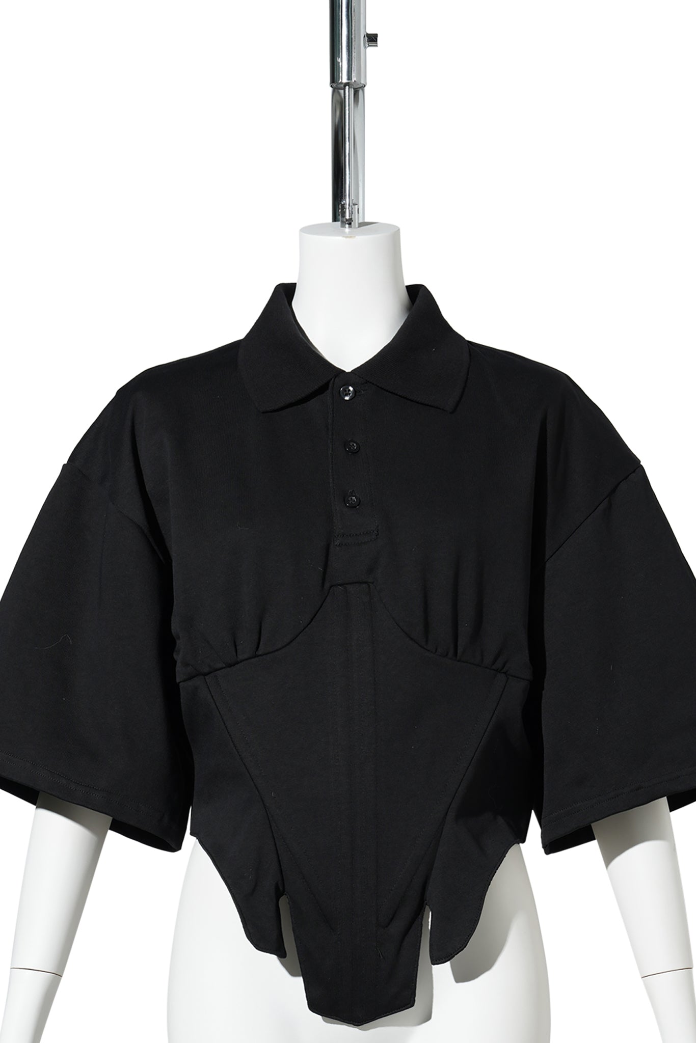 RACING CORSET POLO SHIRT / BLACK