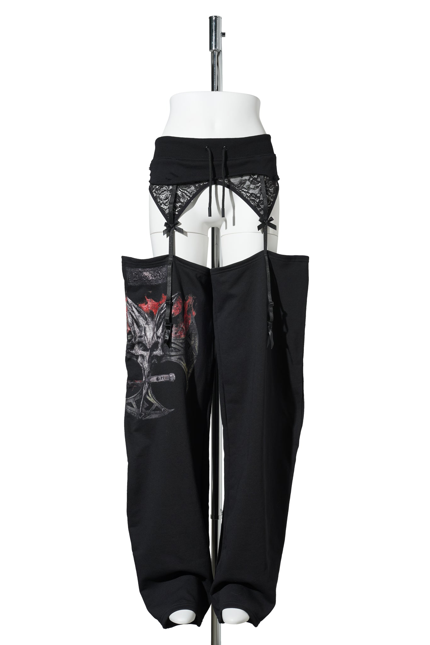 LINGERIE SWEATPANTS CHAPS / BLACK PRINT