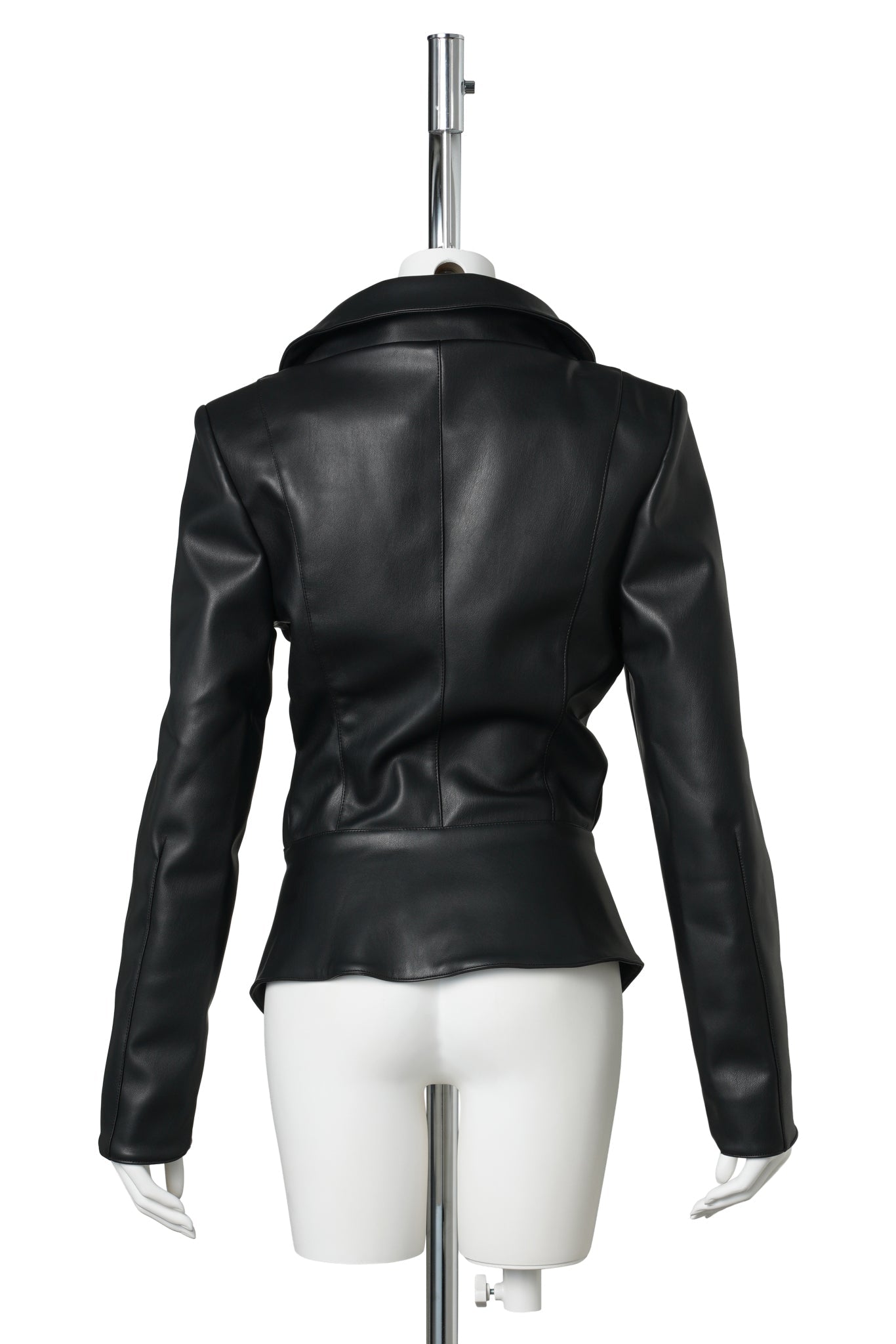 DRAPED LEATHER BLAZER / BLACK