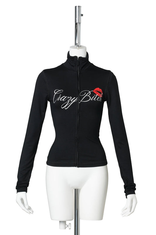 CRAZY B*TCH ZIP UP JACKET / BLACK