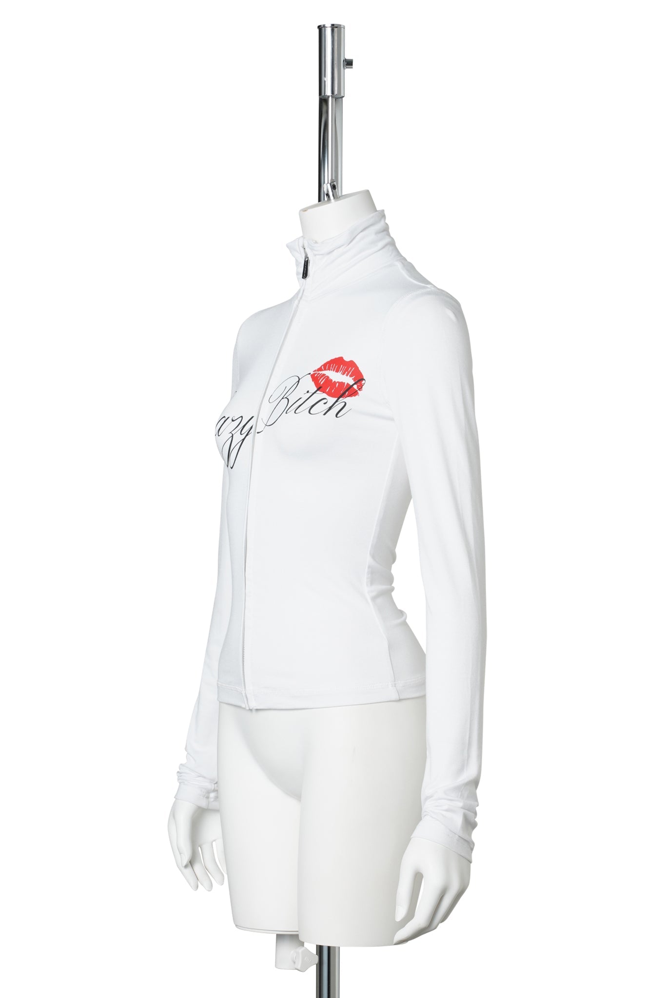 CRAZY B*TCH ZIP UP JACKET / WHITE
