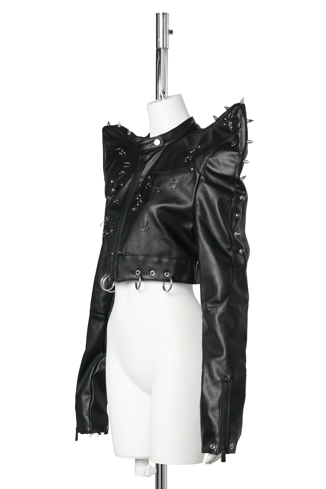 PIERCED CROP JACKET / BLACK
