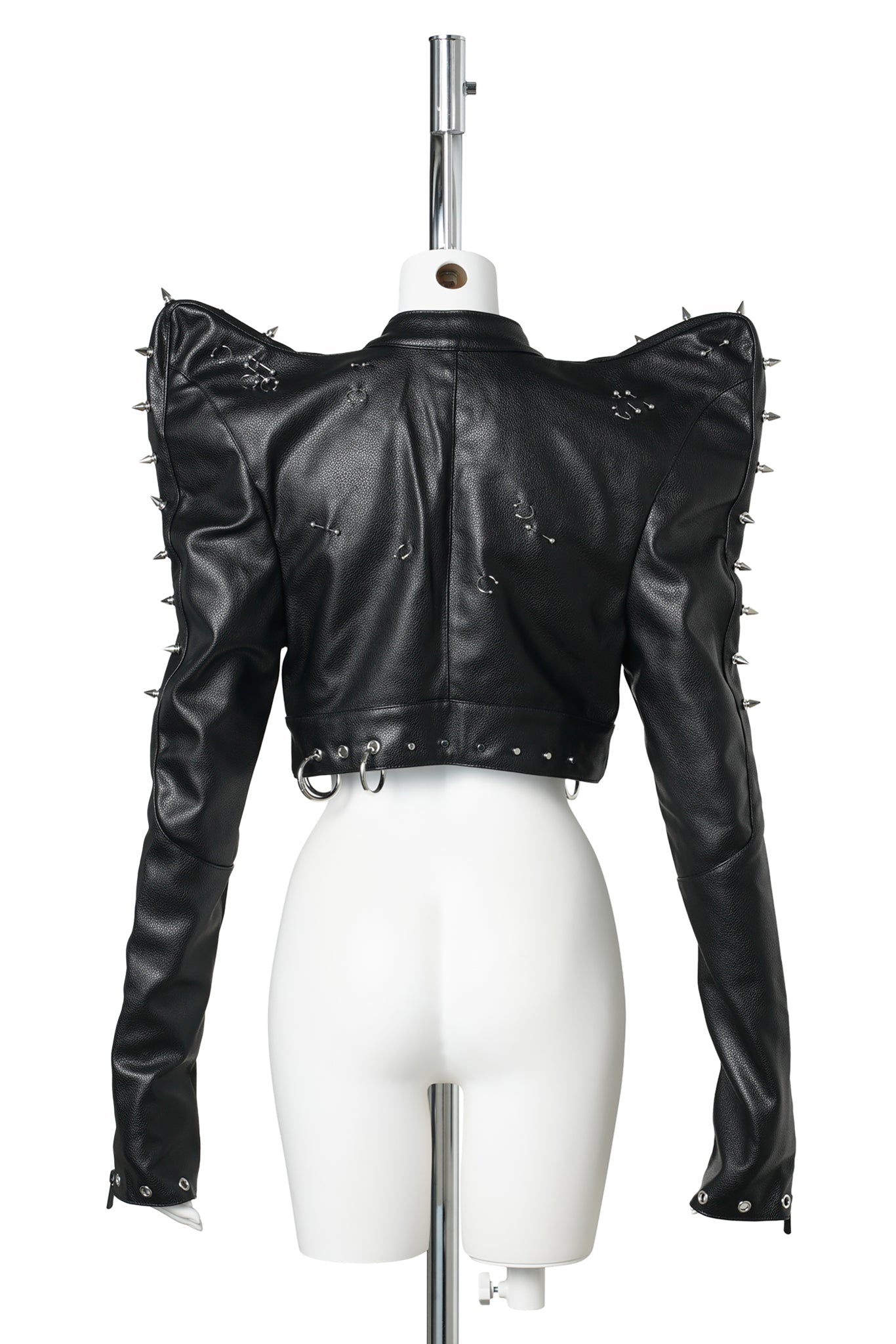 PIERCED CROP JACKET / BLACK