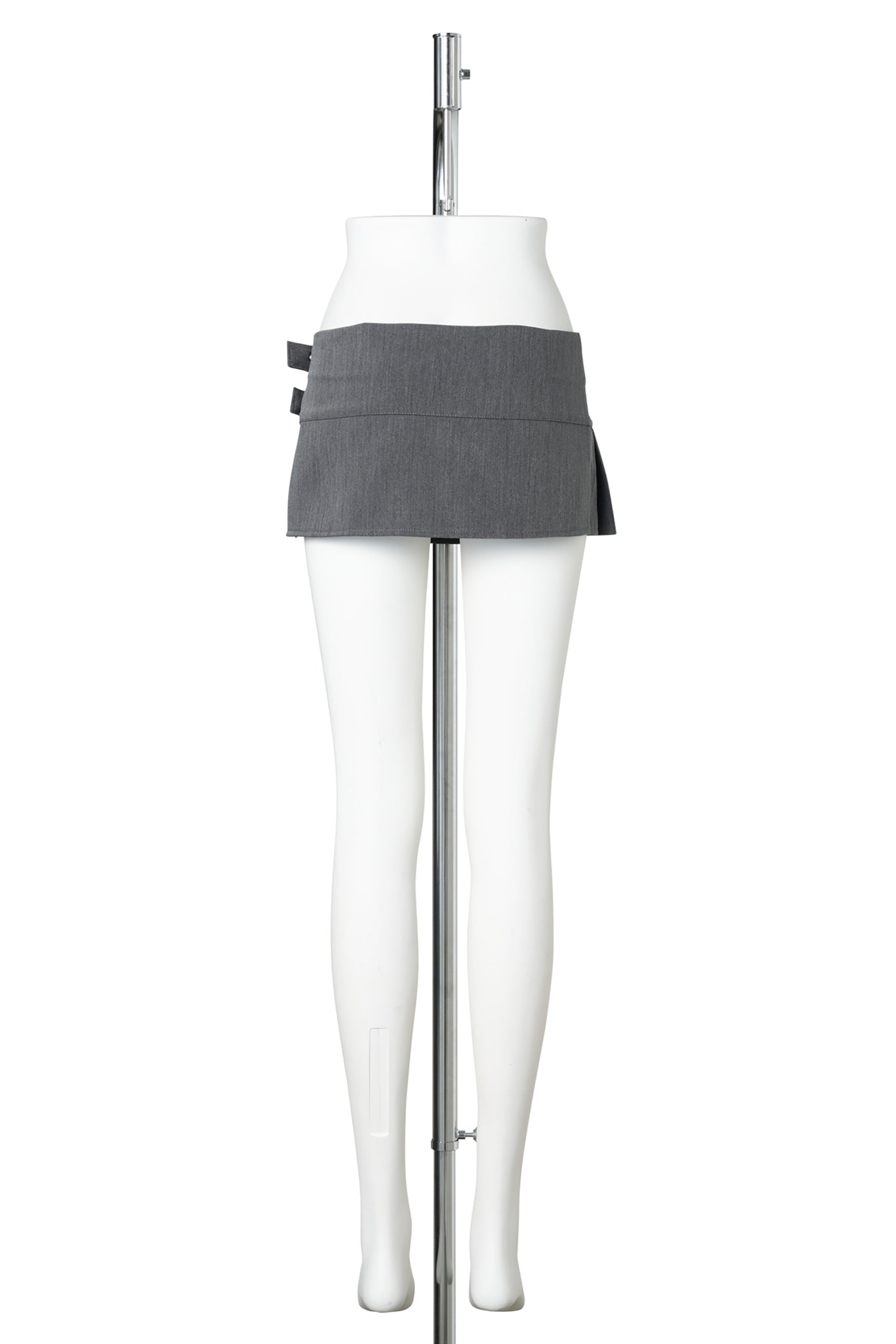 MICRO PLEATED SUITING SKIRT / GREY