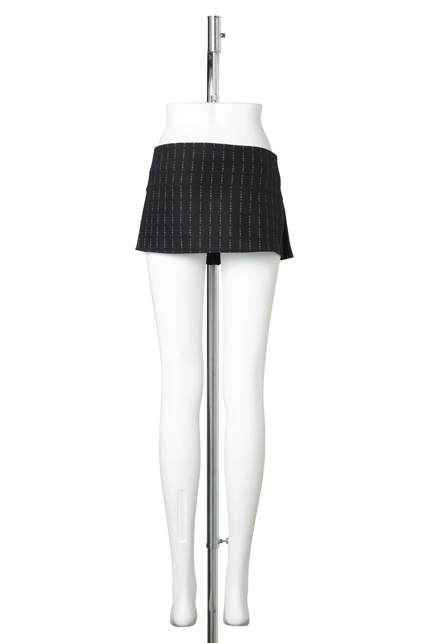 MICRO PLEATED SUITING SKIRT / BLACK PRINT
