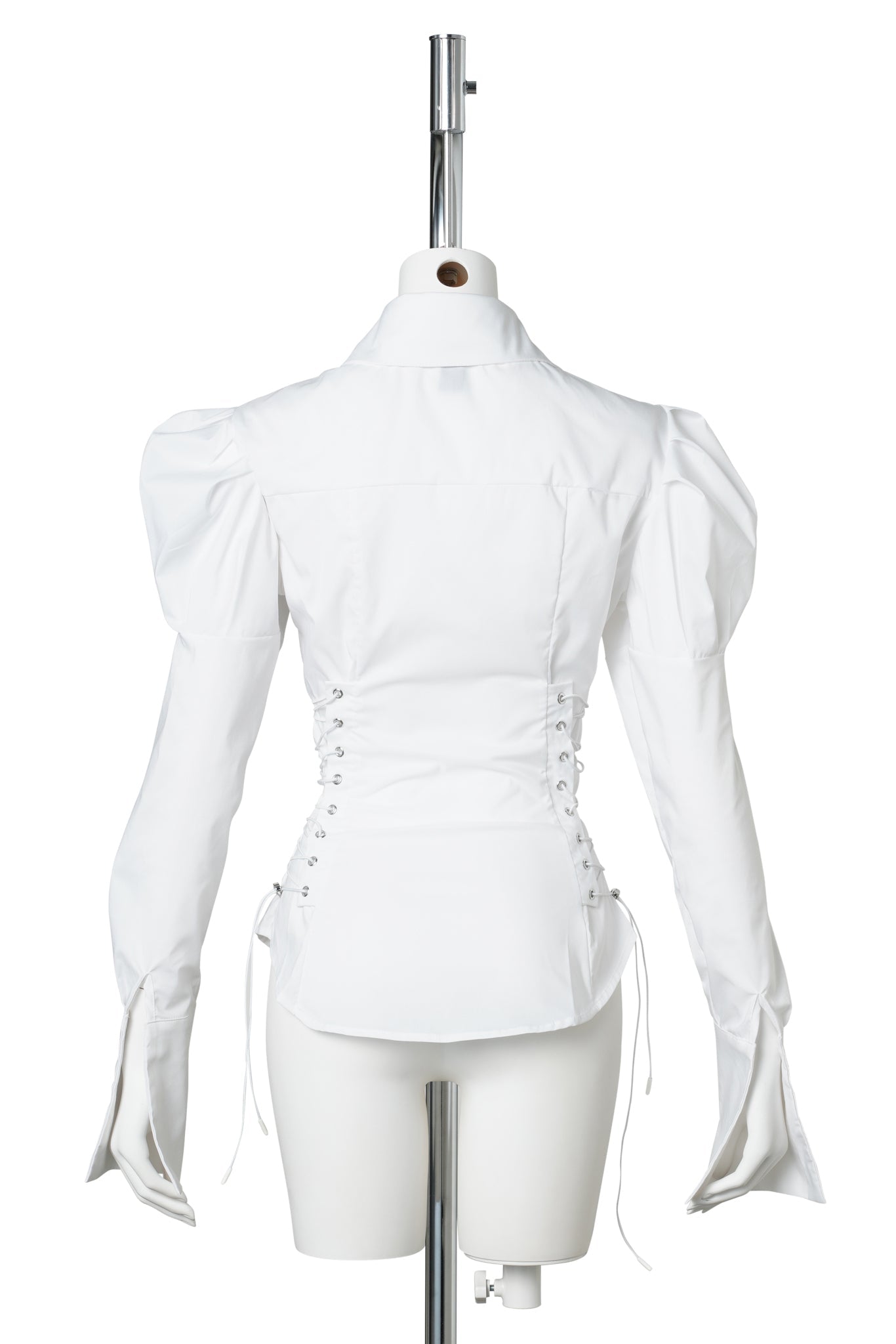 PUFF SLEEVE CORSETED BLOUSE / WHITE