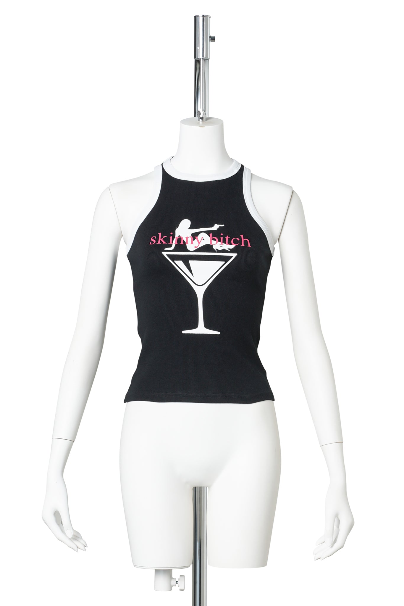 SKINNY B*TCH TANK TOP / BLACK PRINT SKINNY