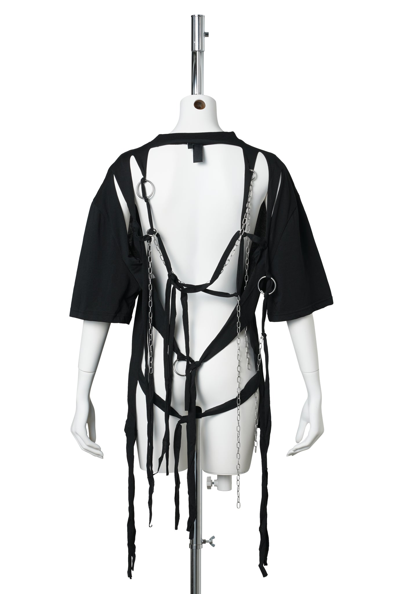 SHREDDED CHAIN UP T-SHIRT / BLACK