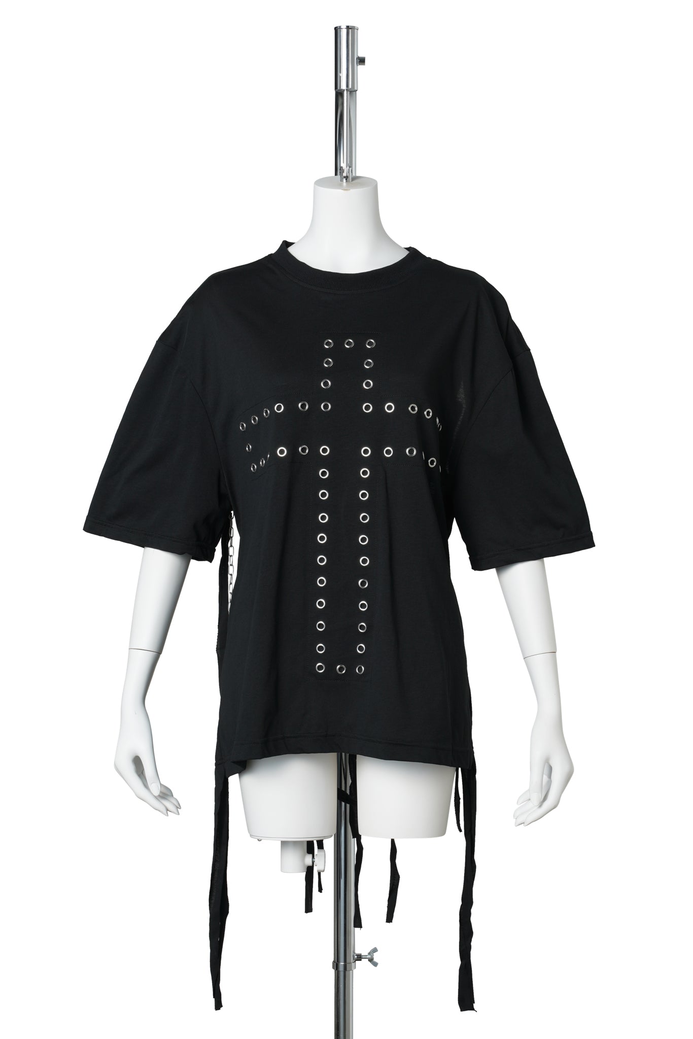 SHREDDED CHAIN UP T-SHIRT / BLACK PRINT