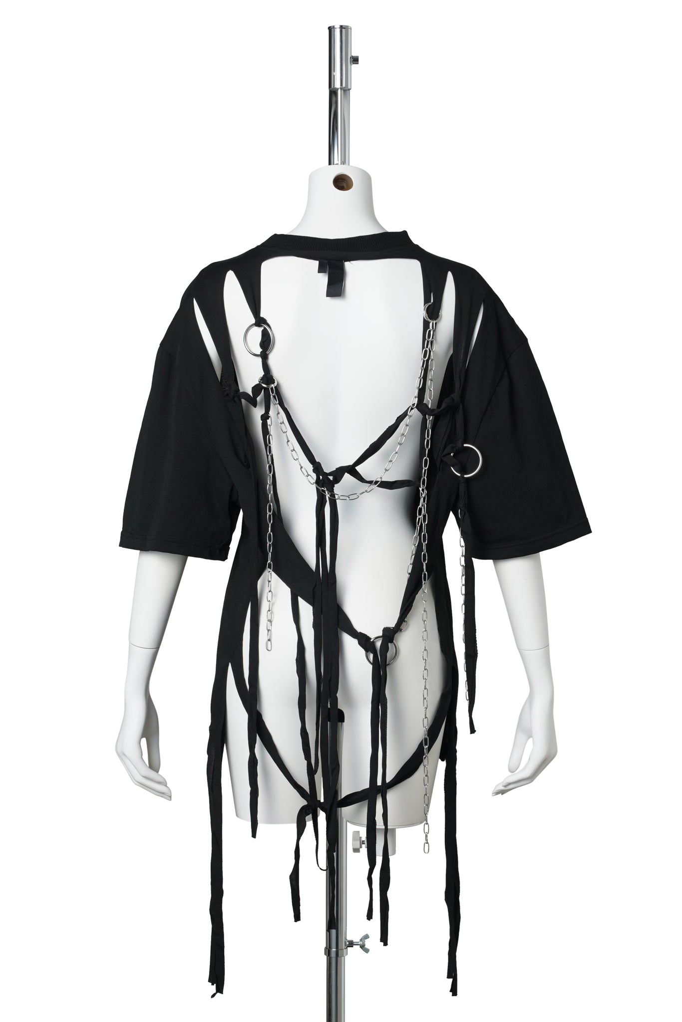 SHREDDED CHAIN UP T-SHIRT / BLACK PRINT