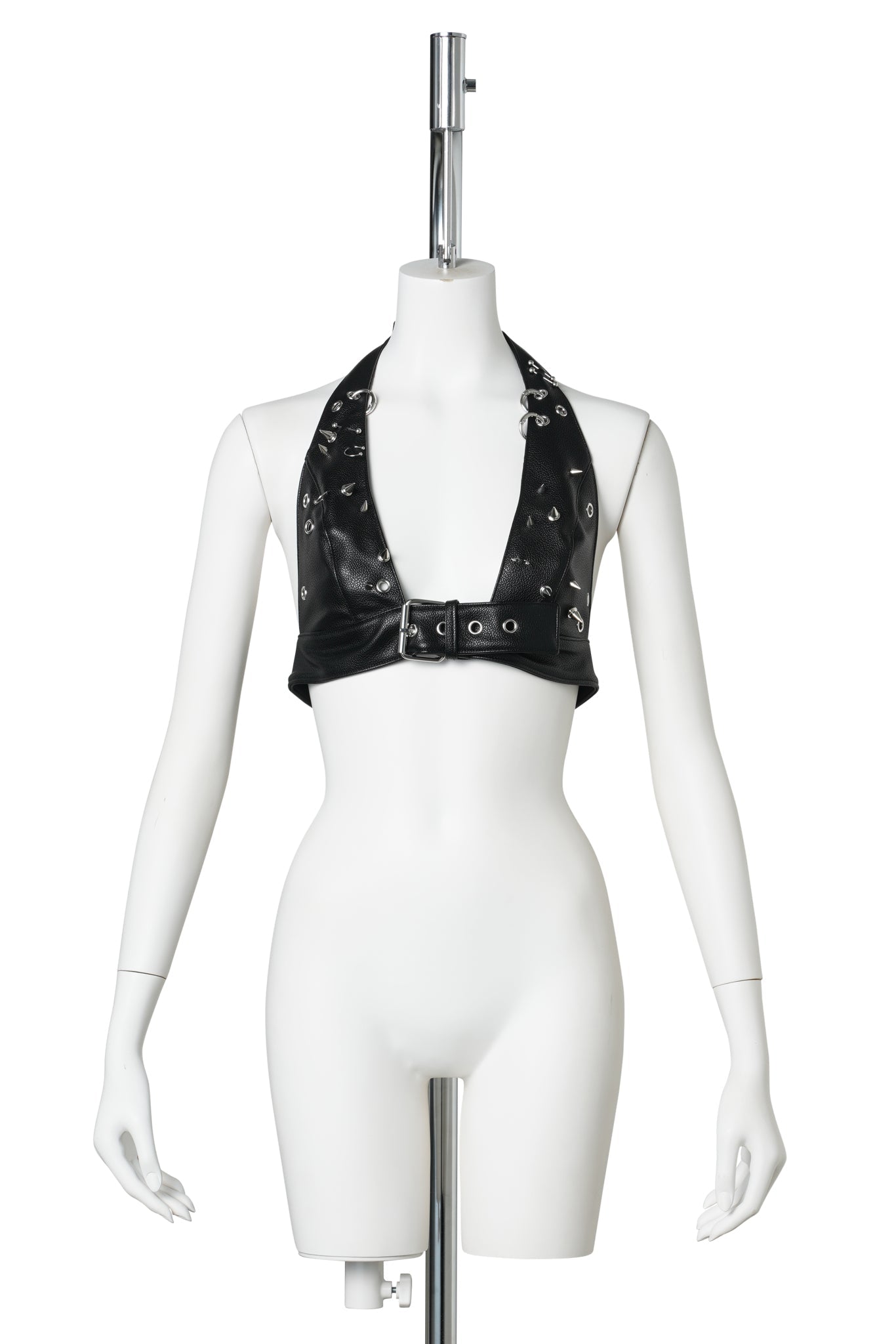 PIERCED HALTER TOP / BLACK