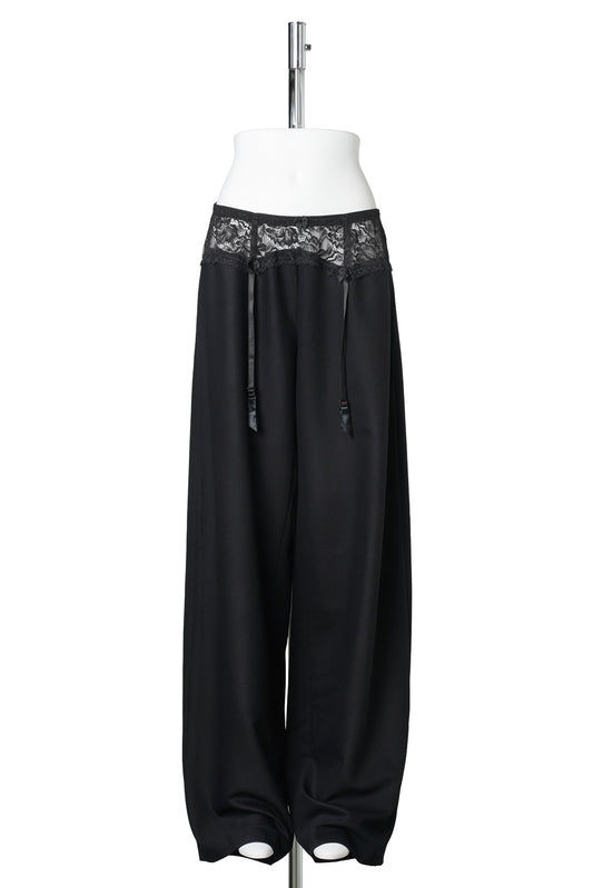 GARTER OFFICE PANTS / BLACK