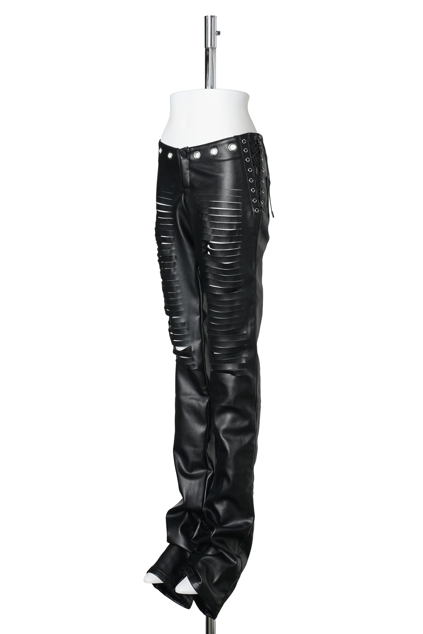 LASERCUT LOW WAIST PANTS / BLACK