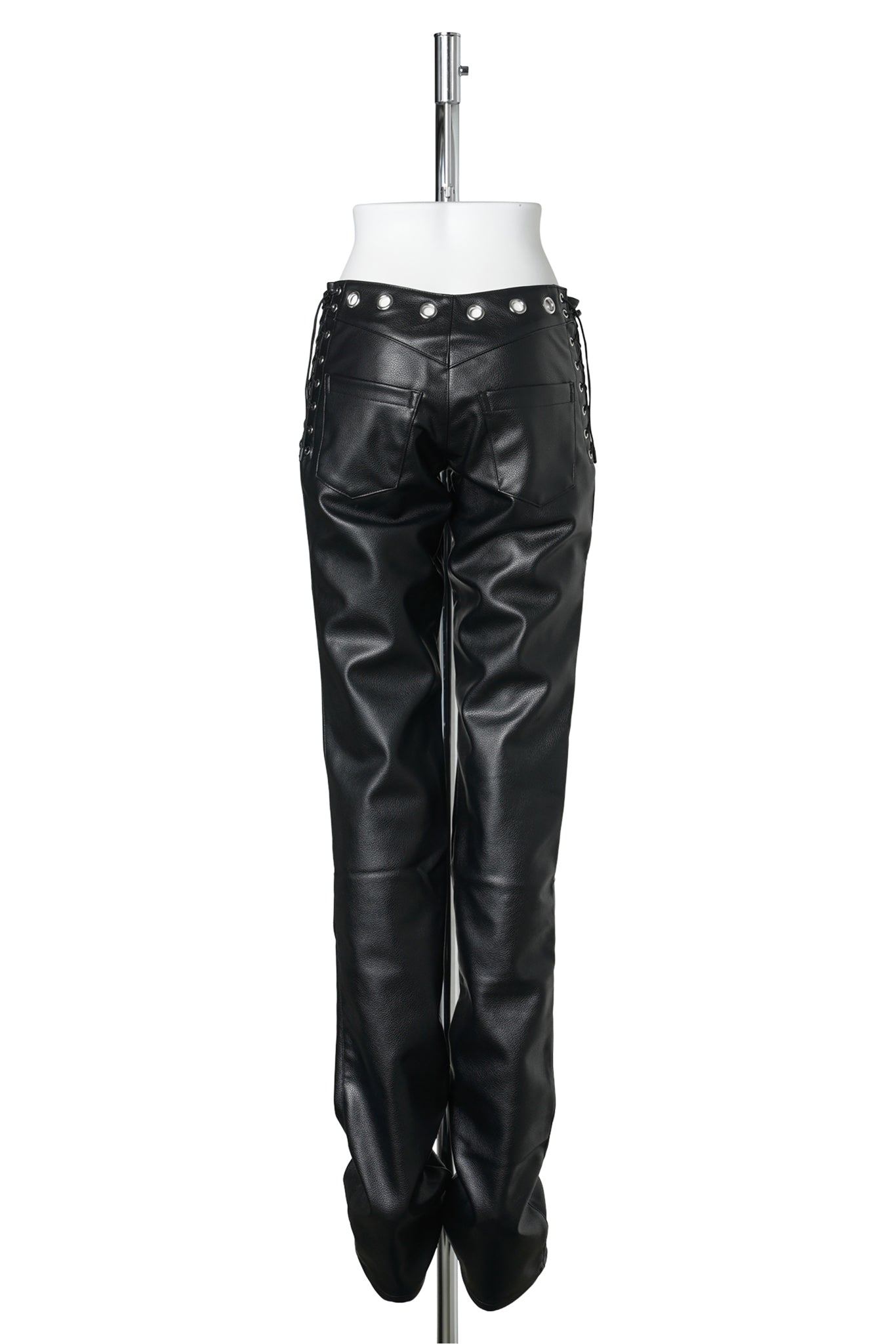 LASERCUT LOW WAIST PANTS / BLACK
