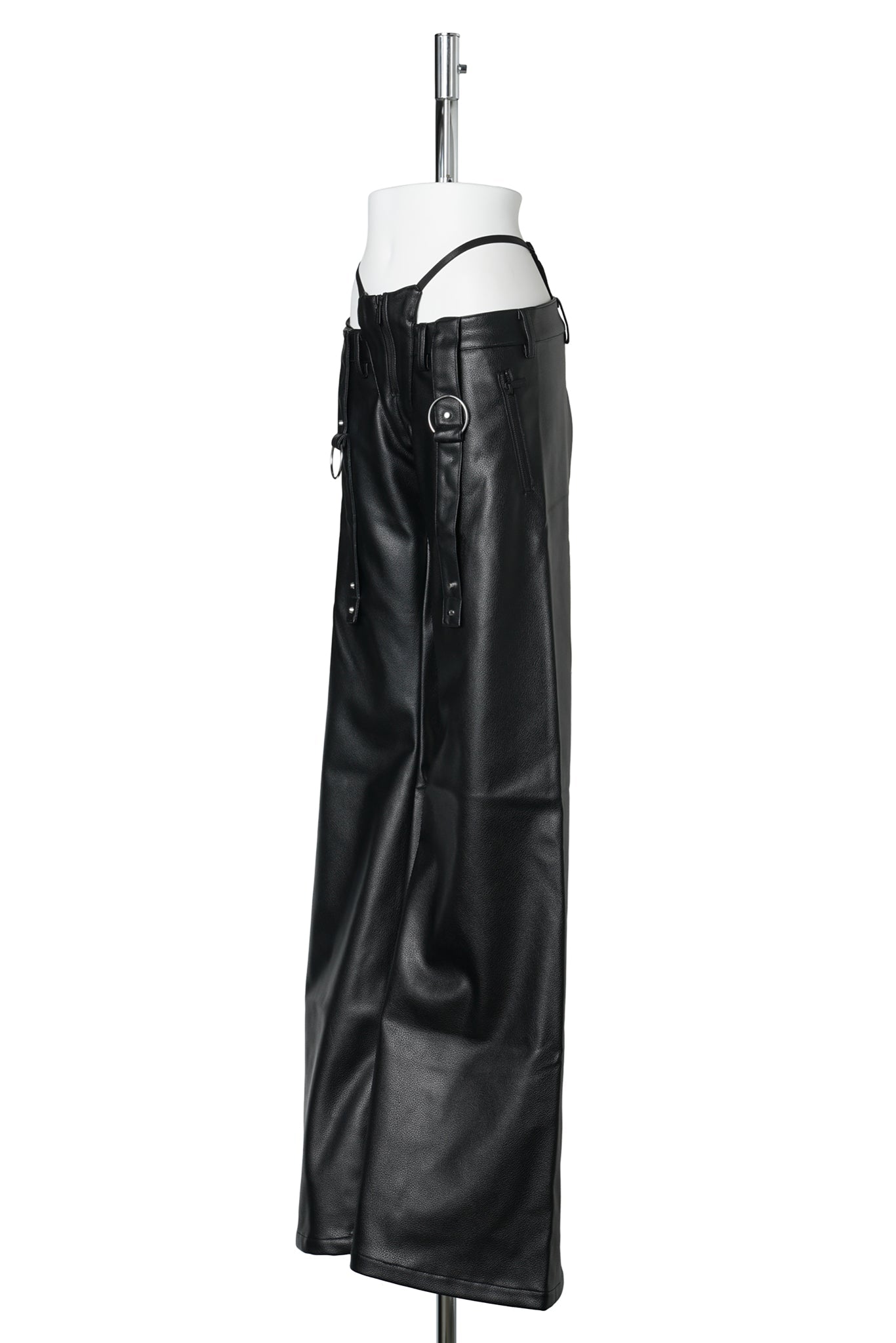 BELTED THONG PANTS / BLACK