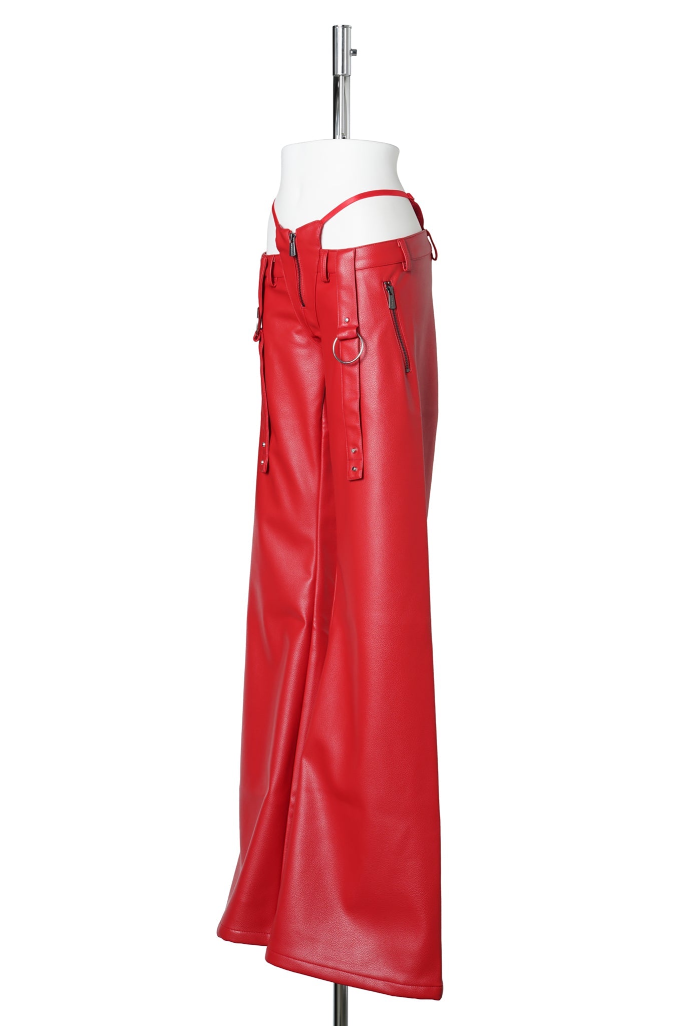 BELTED THONG PANTS / RED