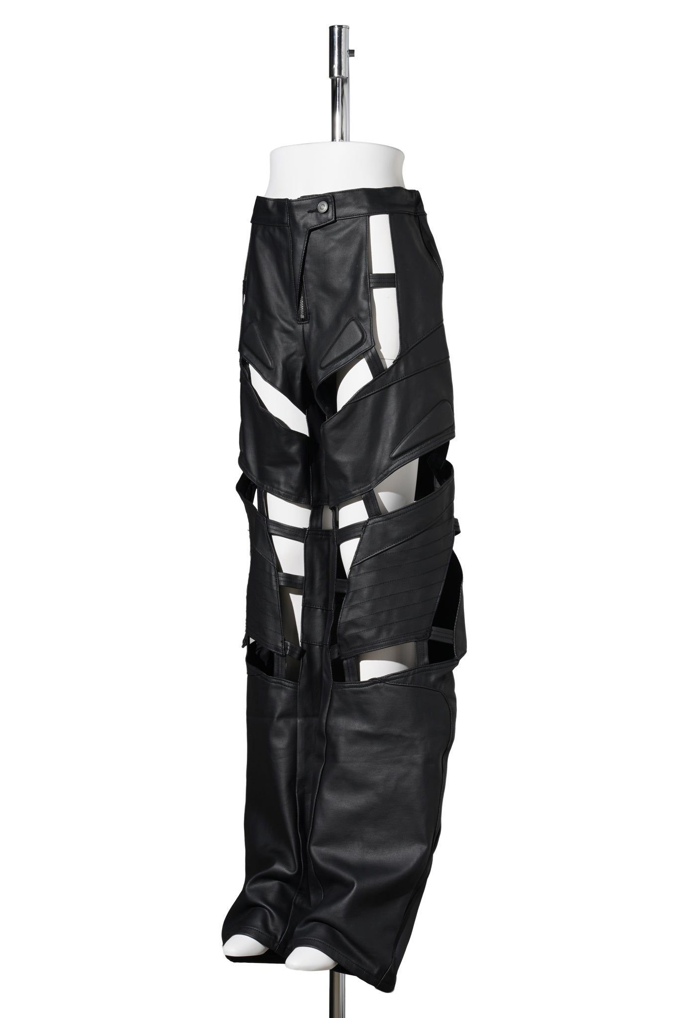 MOTO DENIM FLOATING PANTS / BLACK COATED