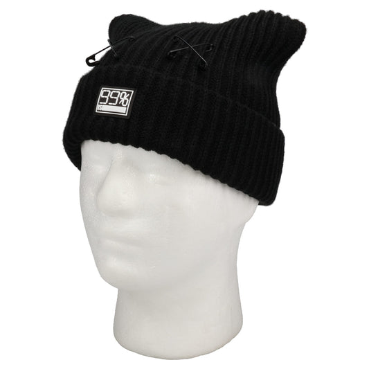 XX CAT BEANIE / BLACK/BLACK