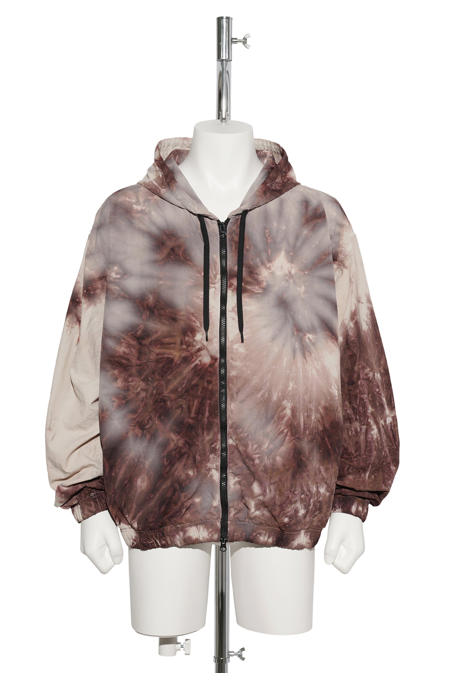 TIE DYE NYLON ZIP PARKA / BROWN