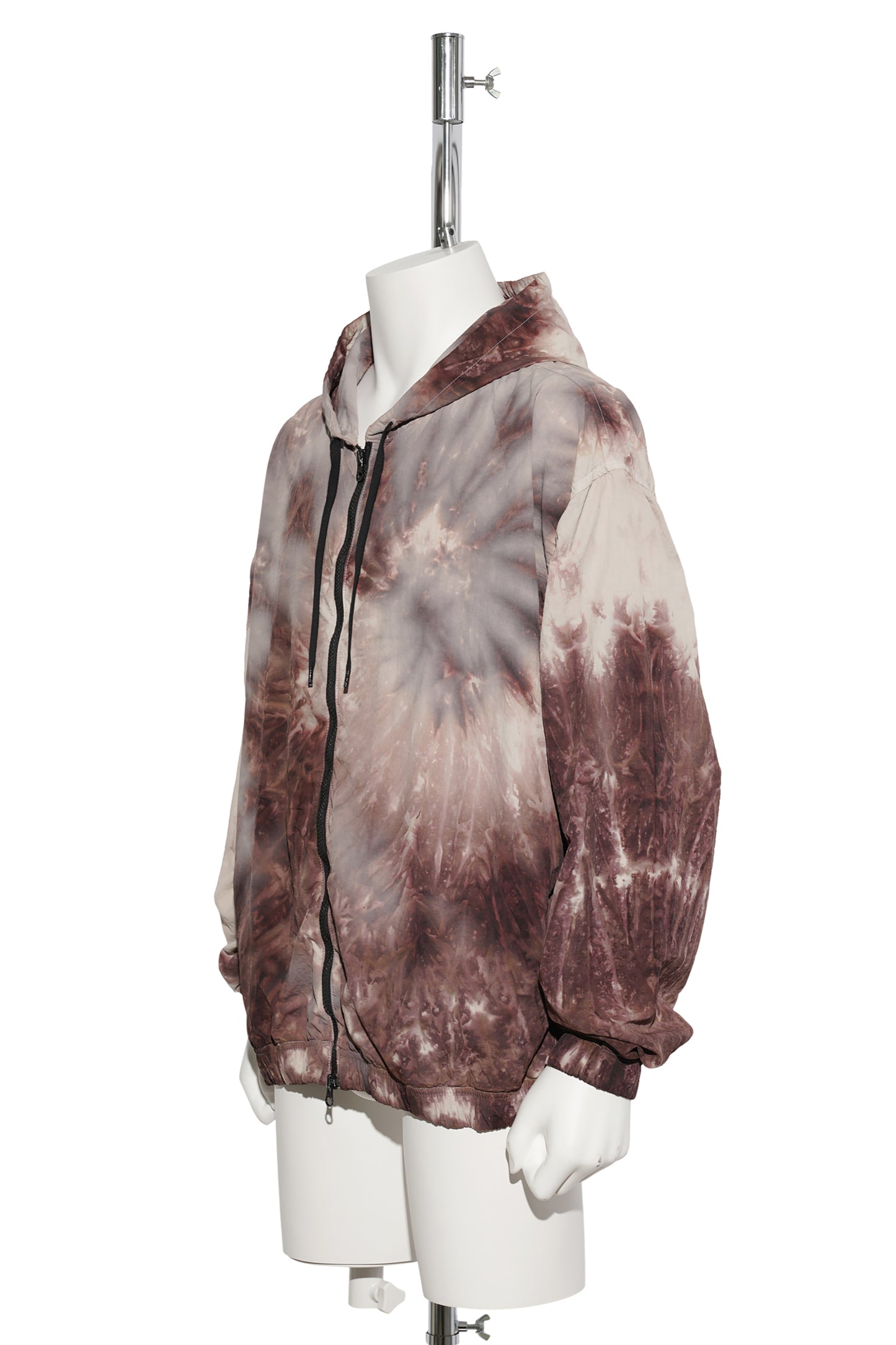 TIE DYE NYLON ZIP PARKA / BROWN