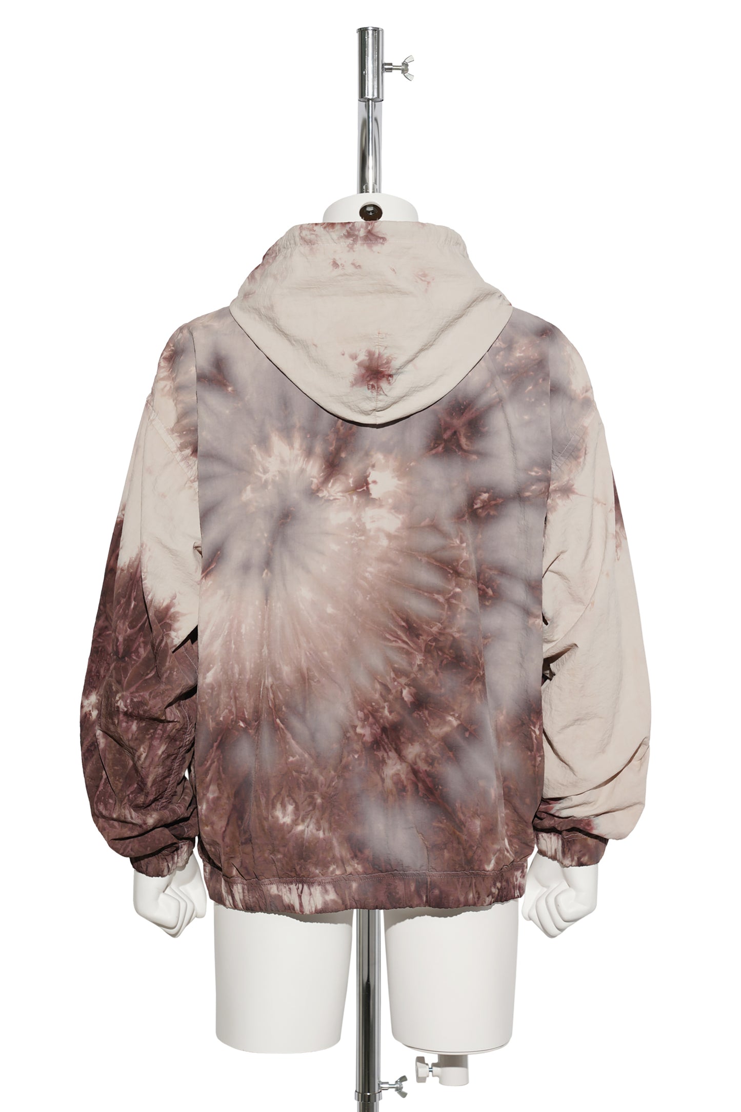 TIE DYE NYLON ZIP PARKA / BROWN