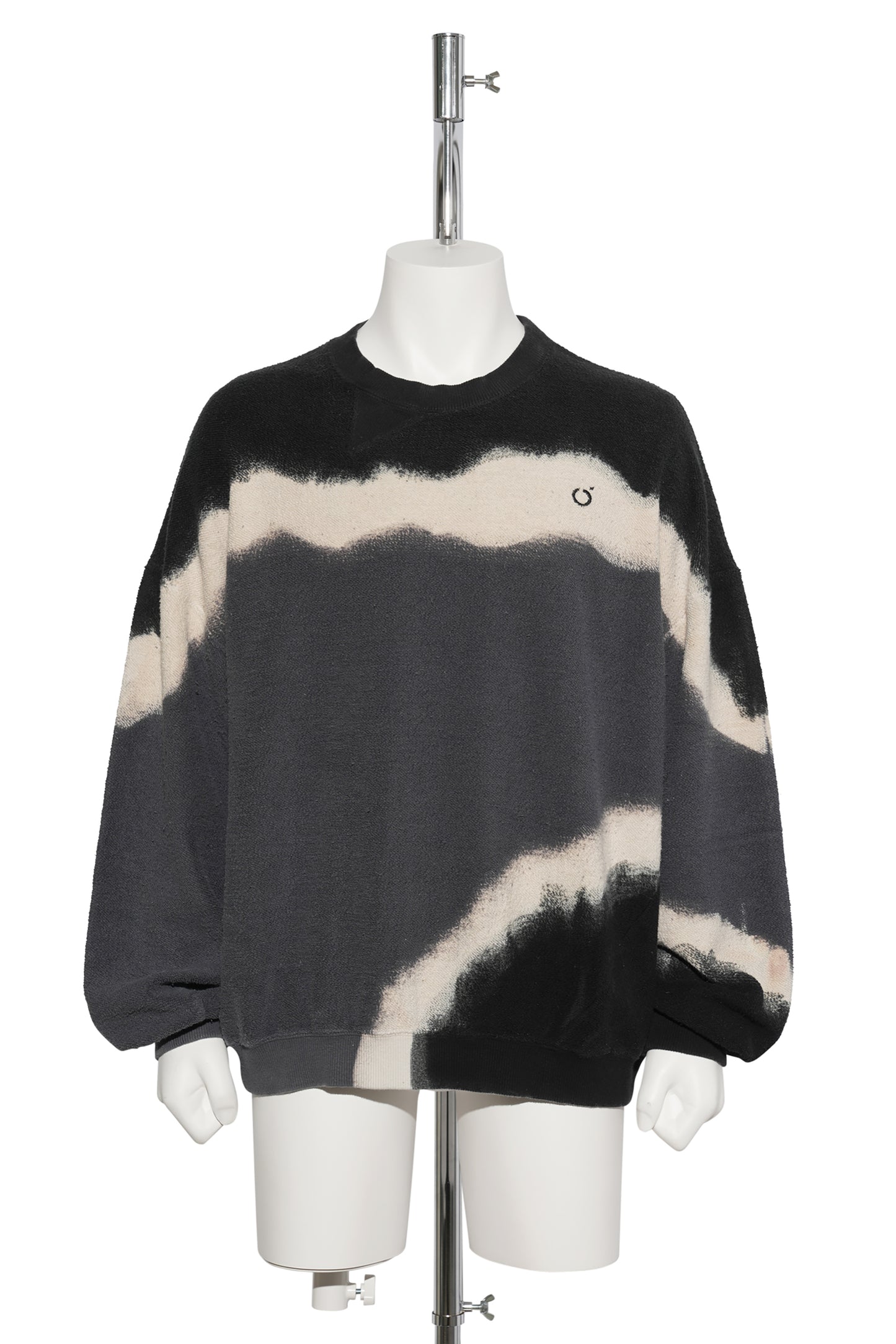 HAND DYE TWIST SWEAT / GRAY/BLACK