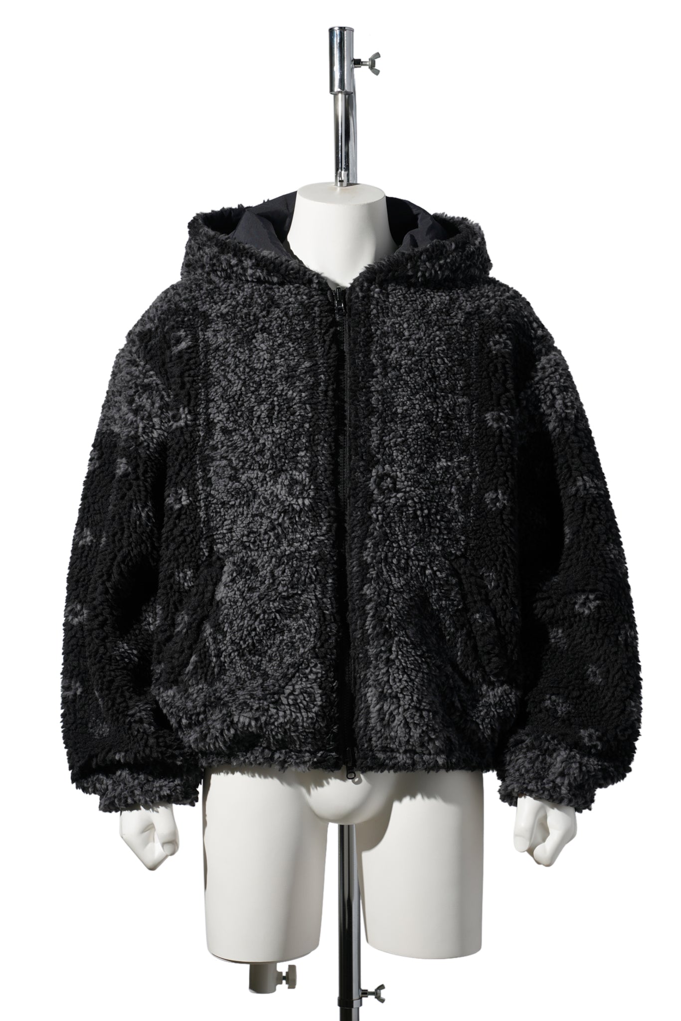 DYG REVERSIBLE SHERPA HOODY / BLACK